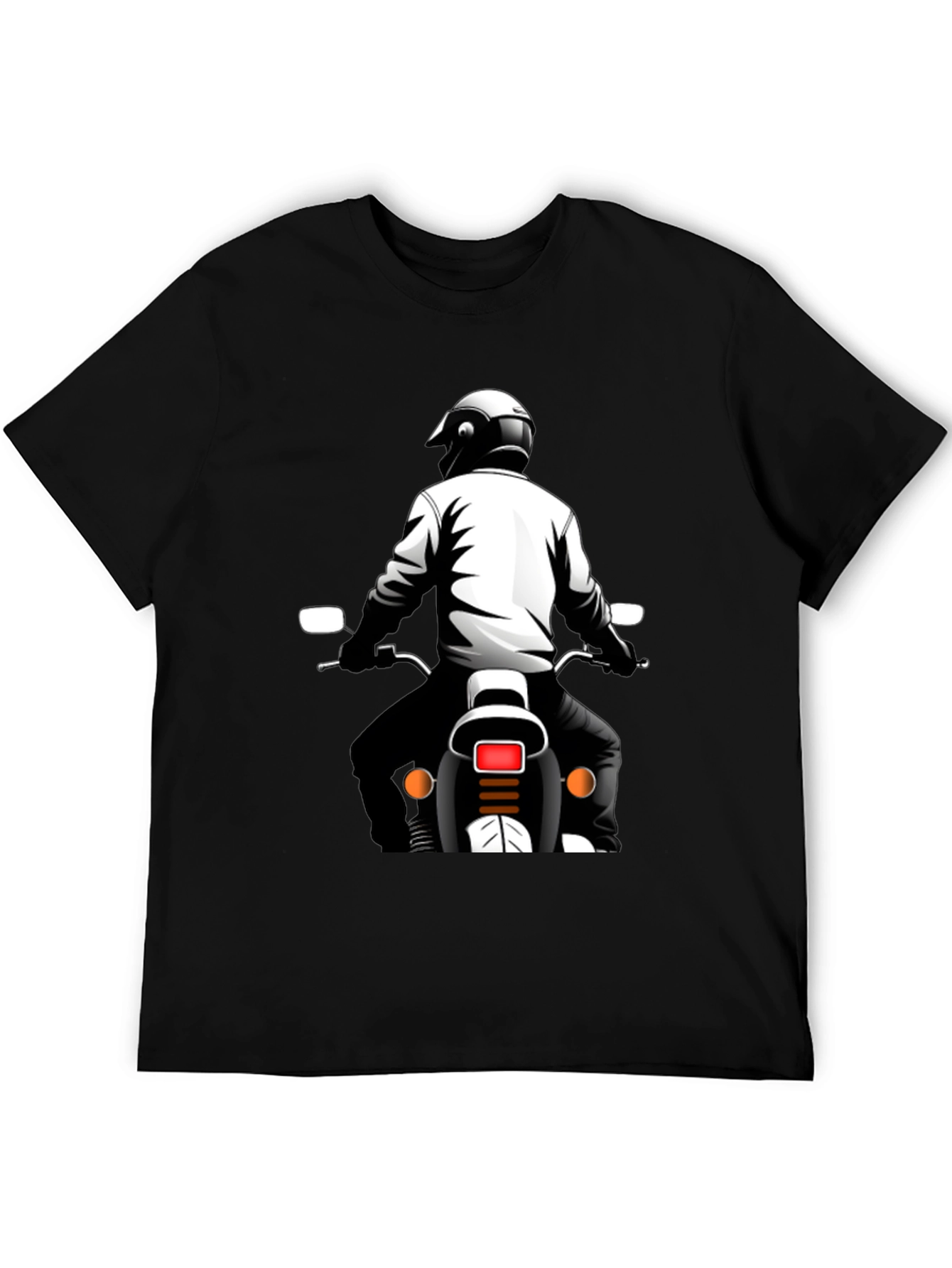 Motorcycle Rider Graphic Tee - Black