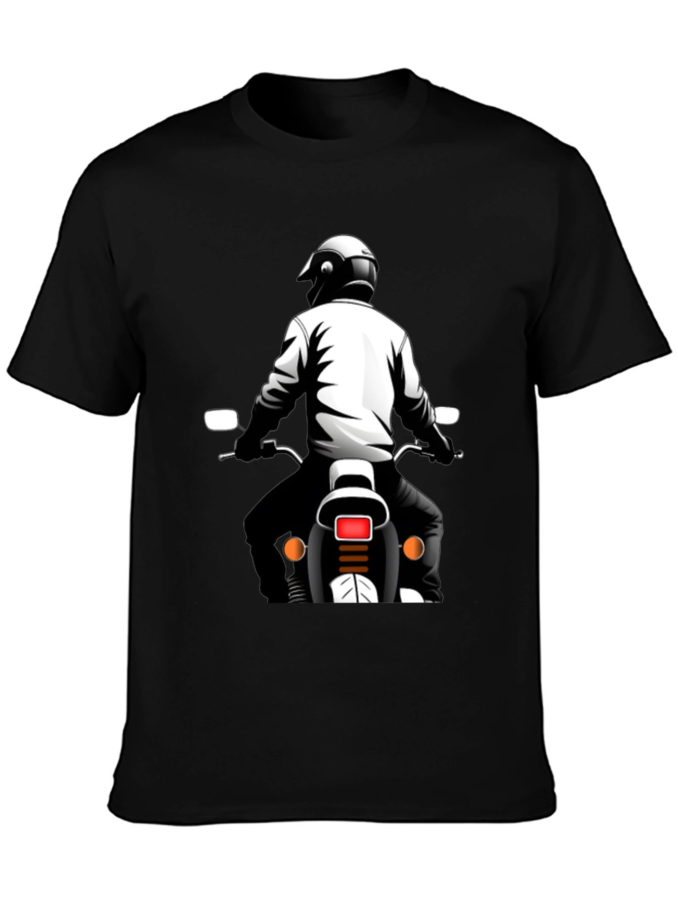 Motorcycle Rider Graphic Tee - Black