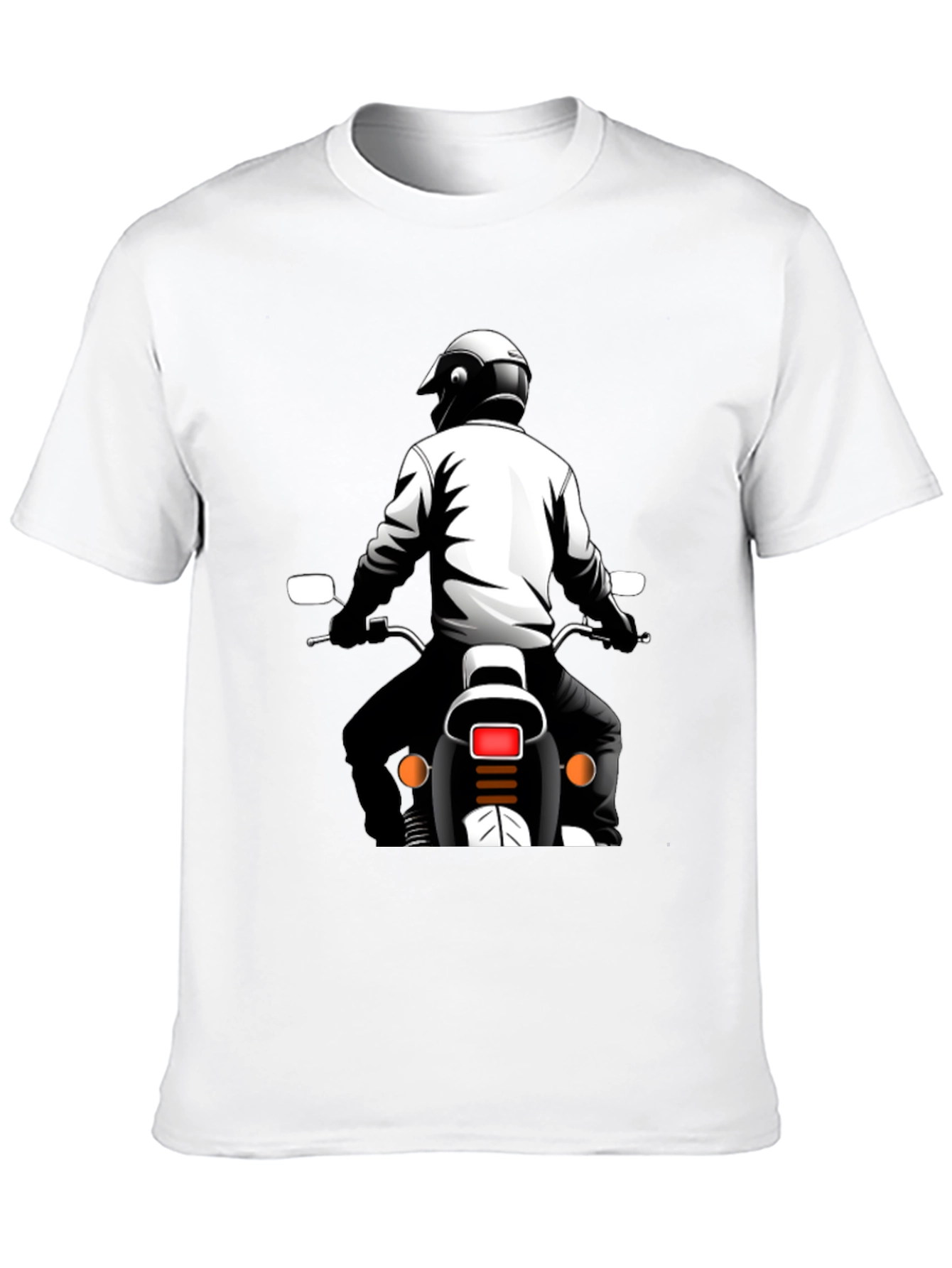 Motorcycle Rider Graphic Tee - Black