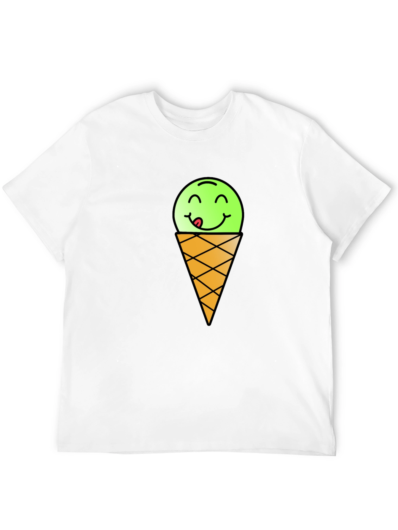 Ice Cream Emoji Black T-Shirt
