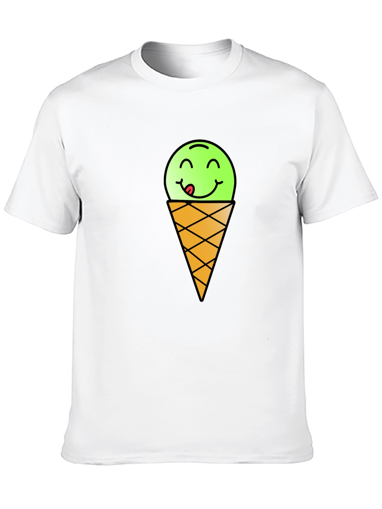 Ice Cream Emoji Black T-Shirt