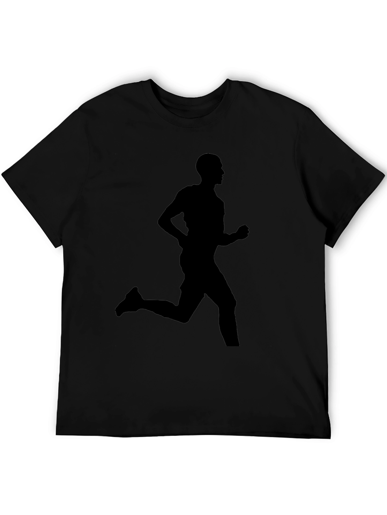 Mens Running Silhouette Black T-Shirt