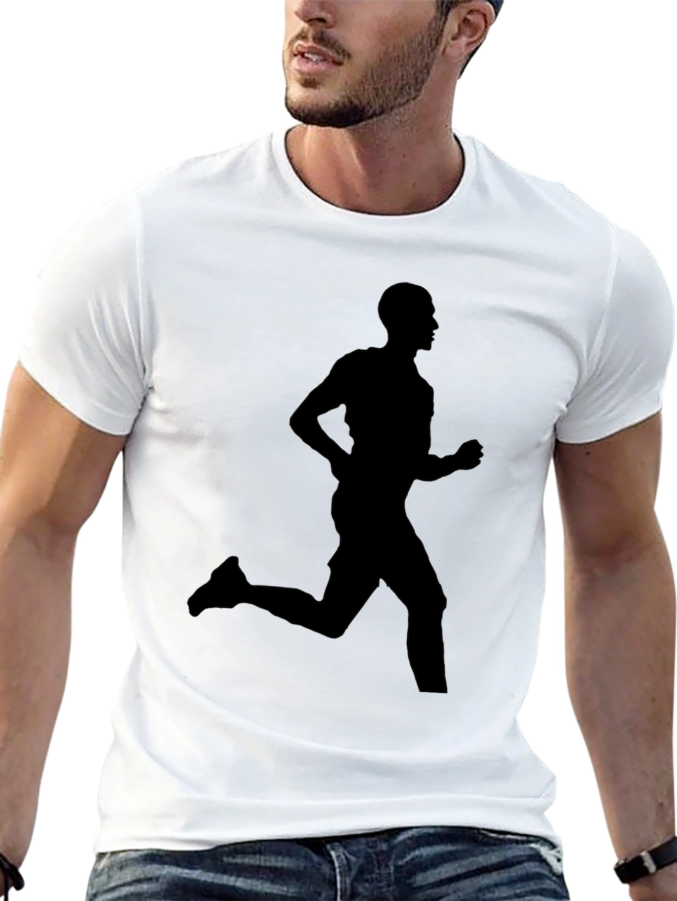 Mens Running Silhouette Black T-Shirt