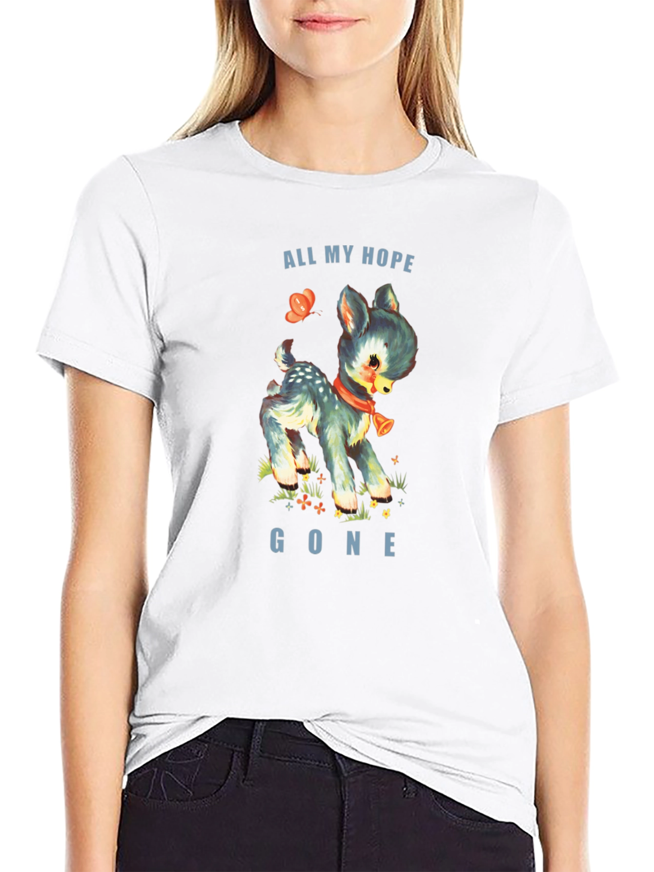 All My Hope Gone Deer Graphic Tee - Black