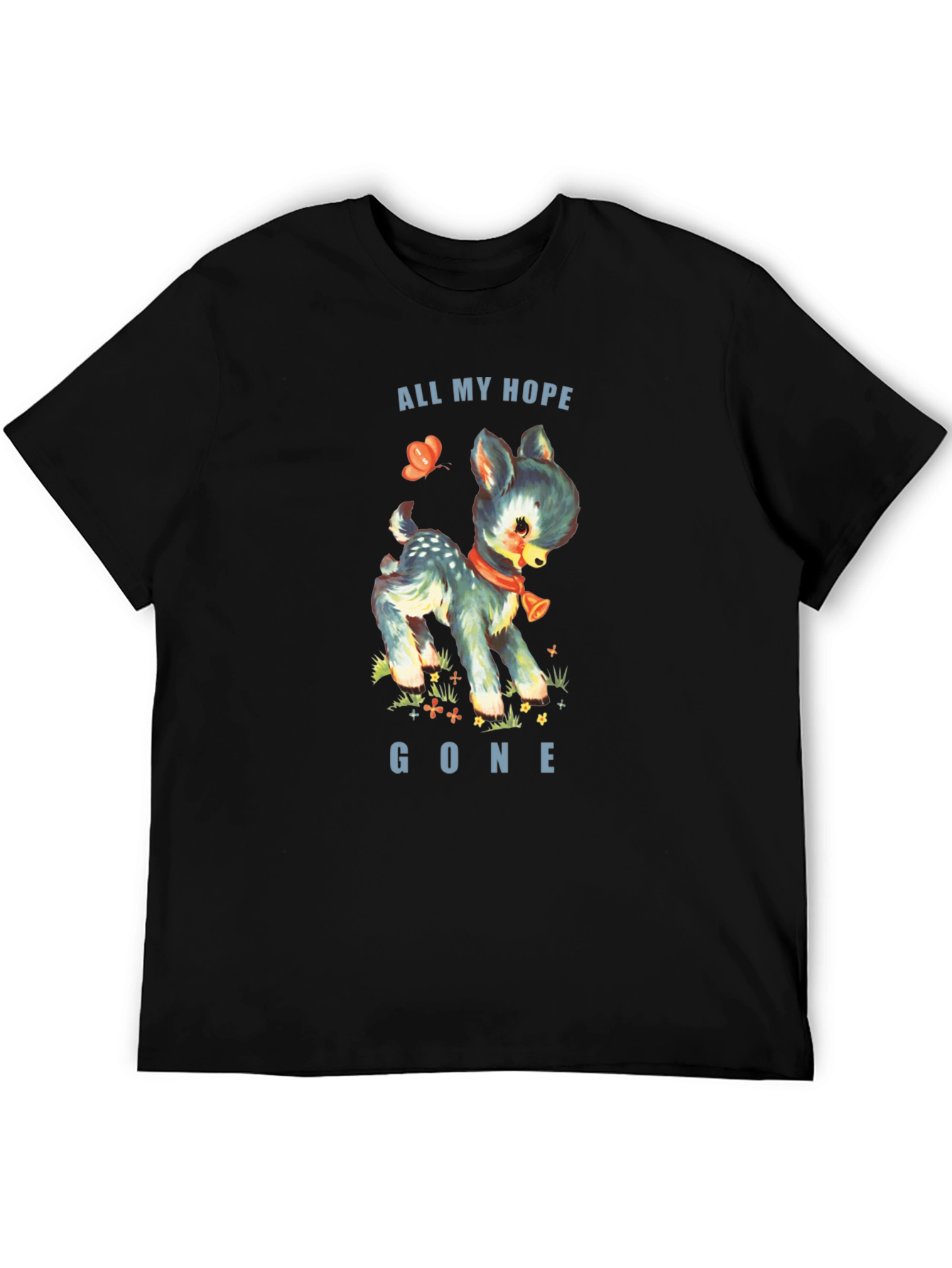 All My Hope Gone Deer Graphic Tee - Black