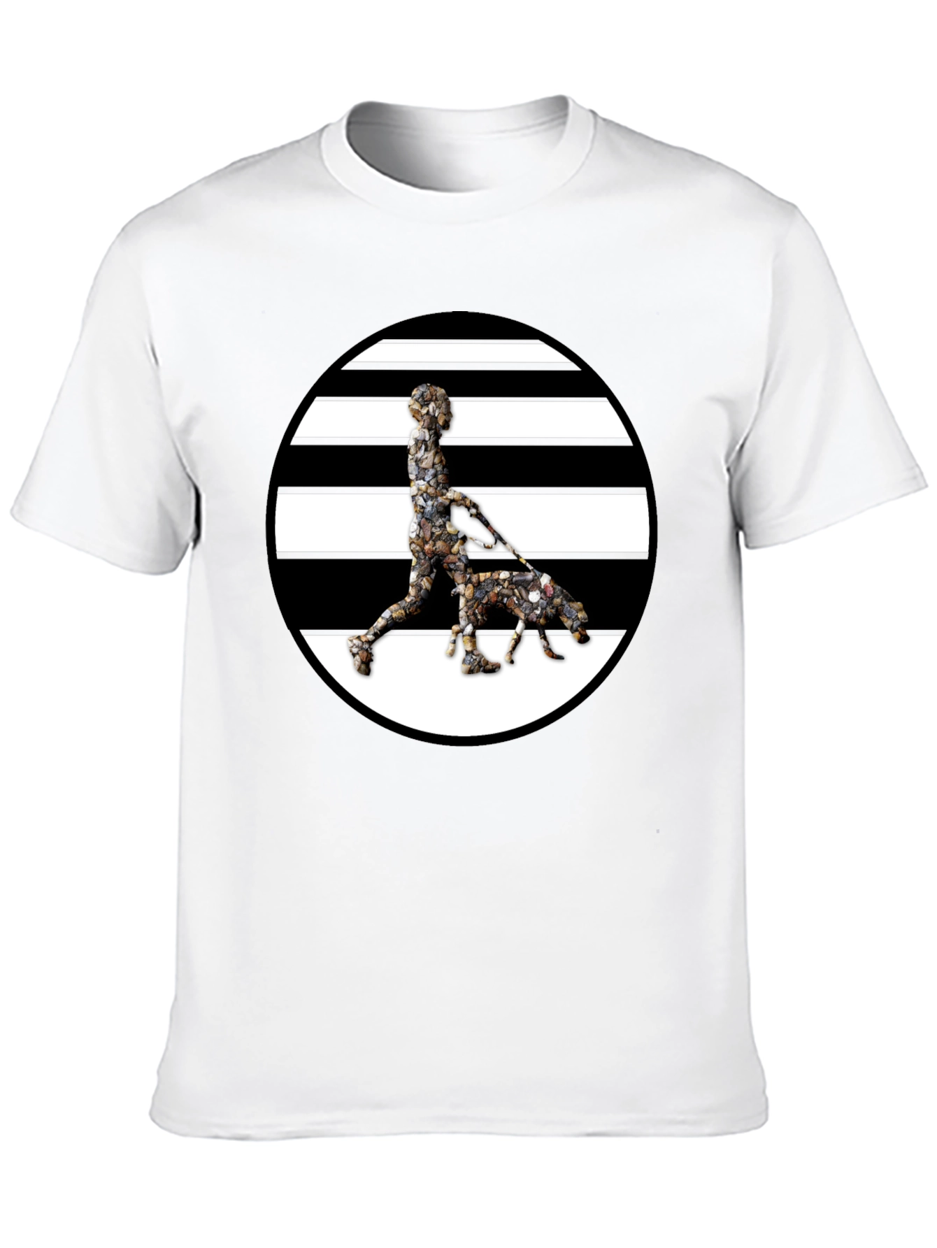 Stripped Circle Dog Walker Graphic Tee