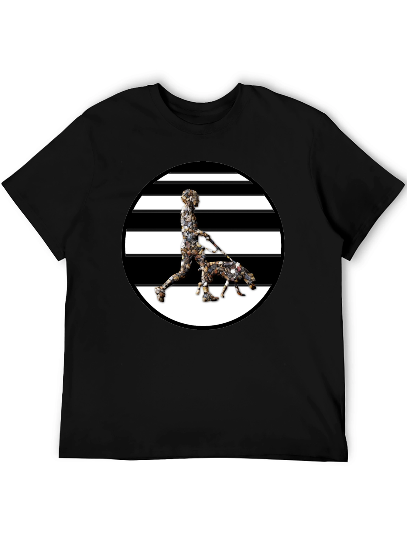 Stripped Circle Dog Walker Graphic Tee
