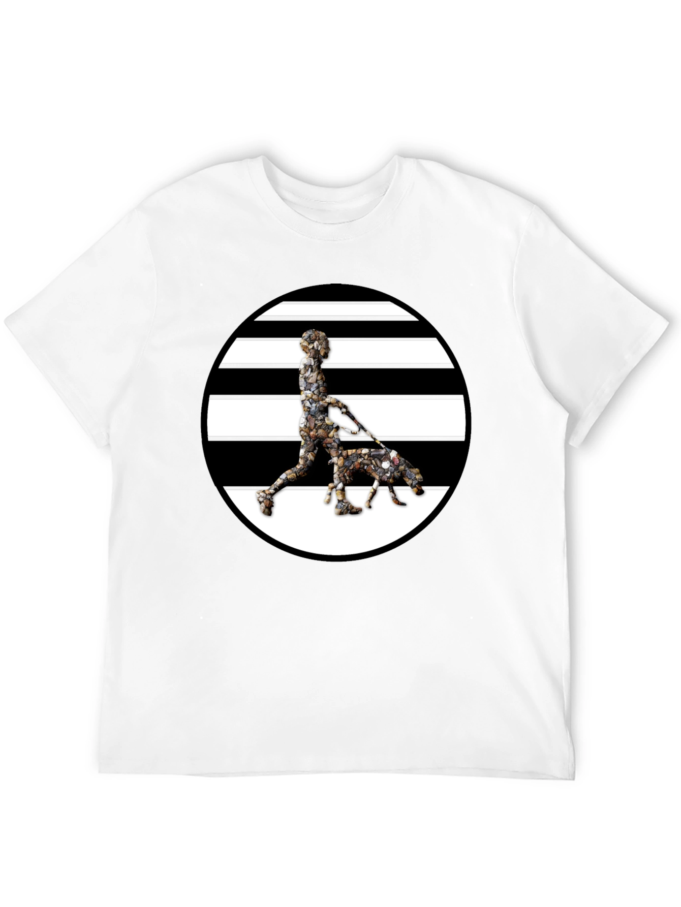 Stripped Circle Dog Walker Graphic Tee