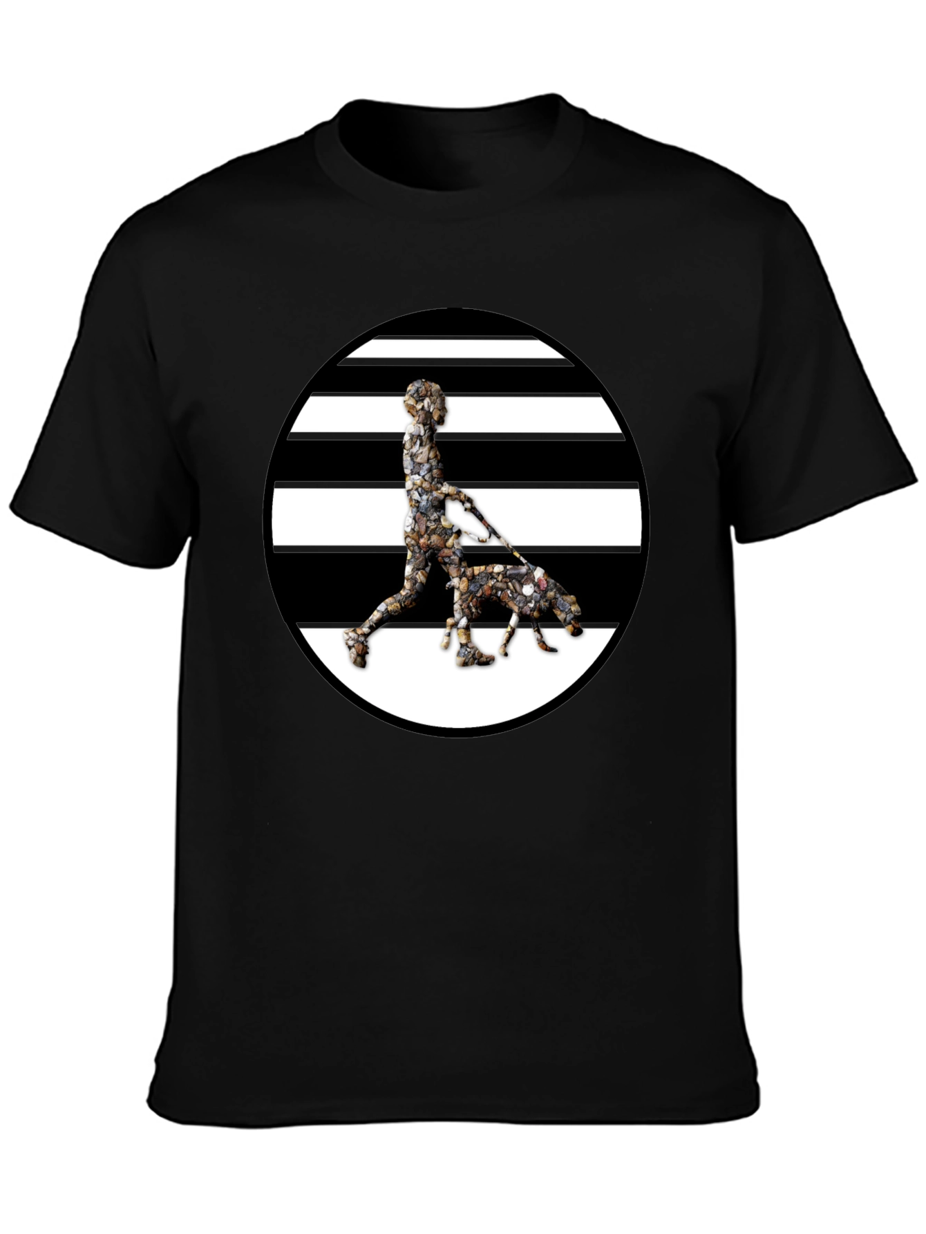 Stripped Circle Dog Walker Graphic Tee