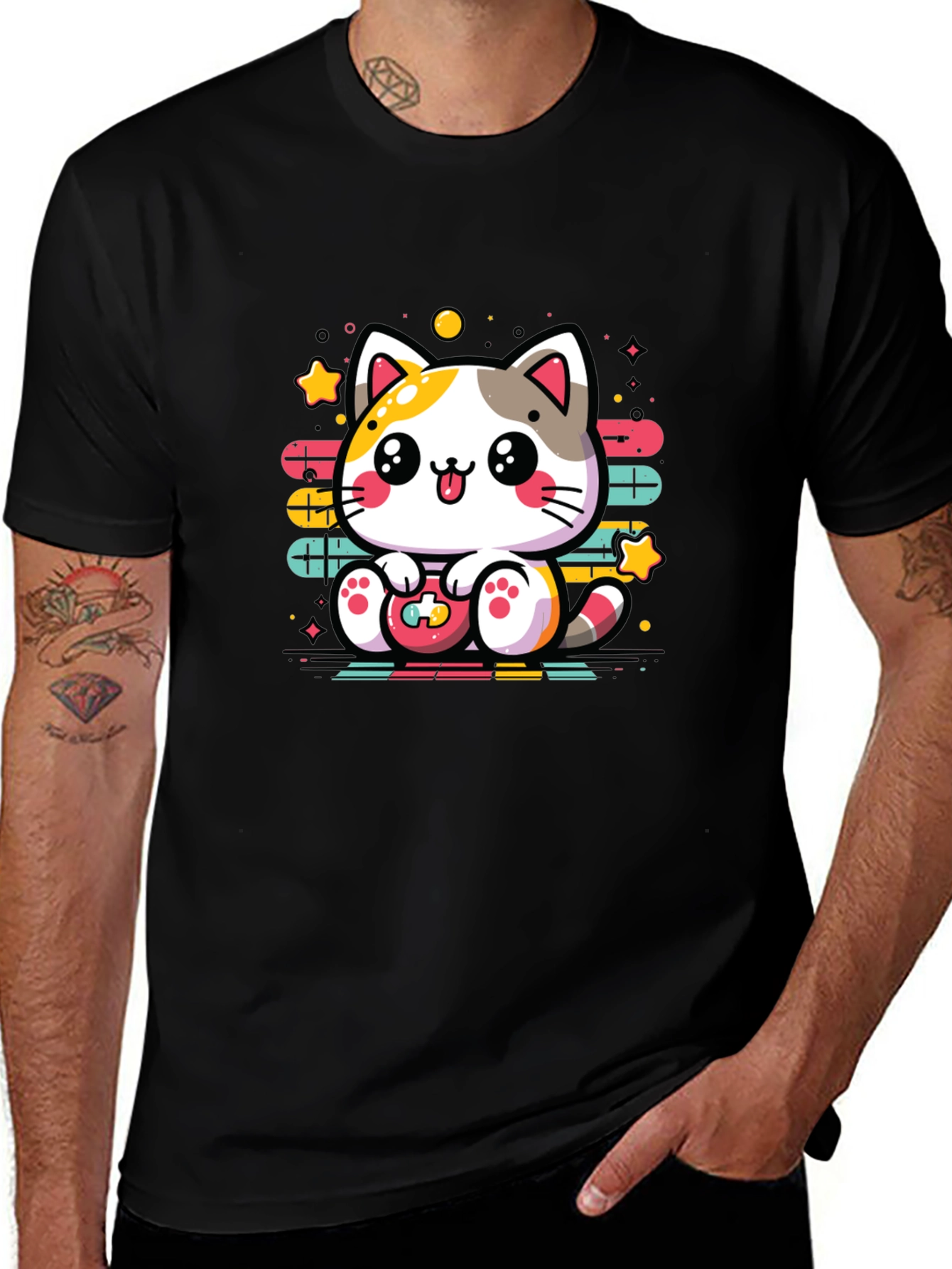 Gamer Cat T-Shirt - Cute Kawaii Style Tee