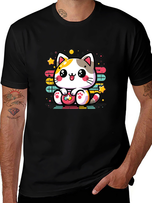 Gamer Cat T-Shirt - Cute Kawaii Style Tee