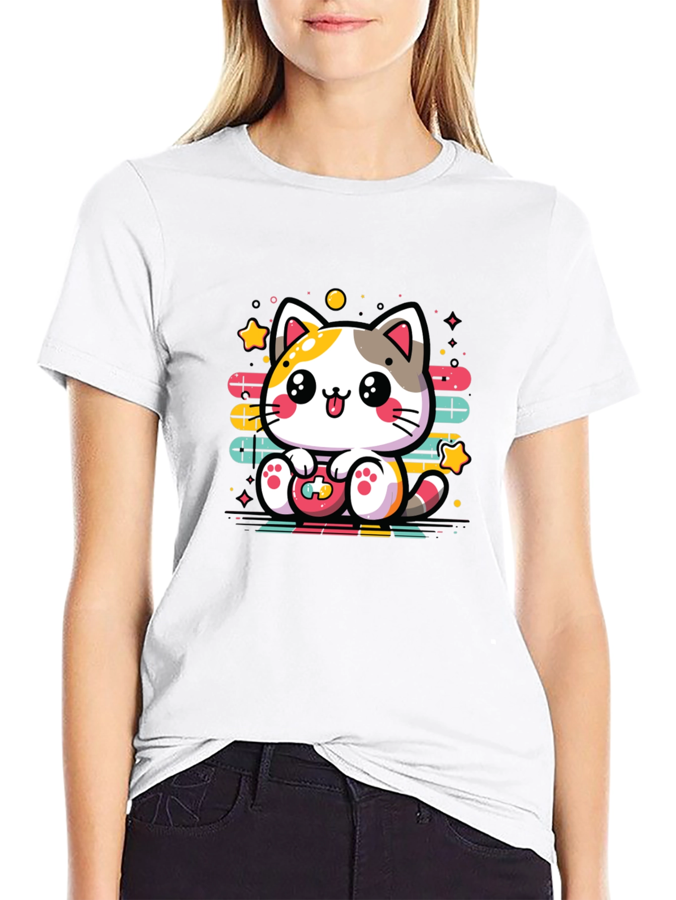 Gamer Cat T-Shirt - Cute Kawaii Style Tee