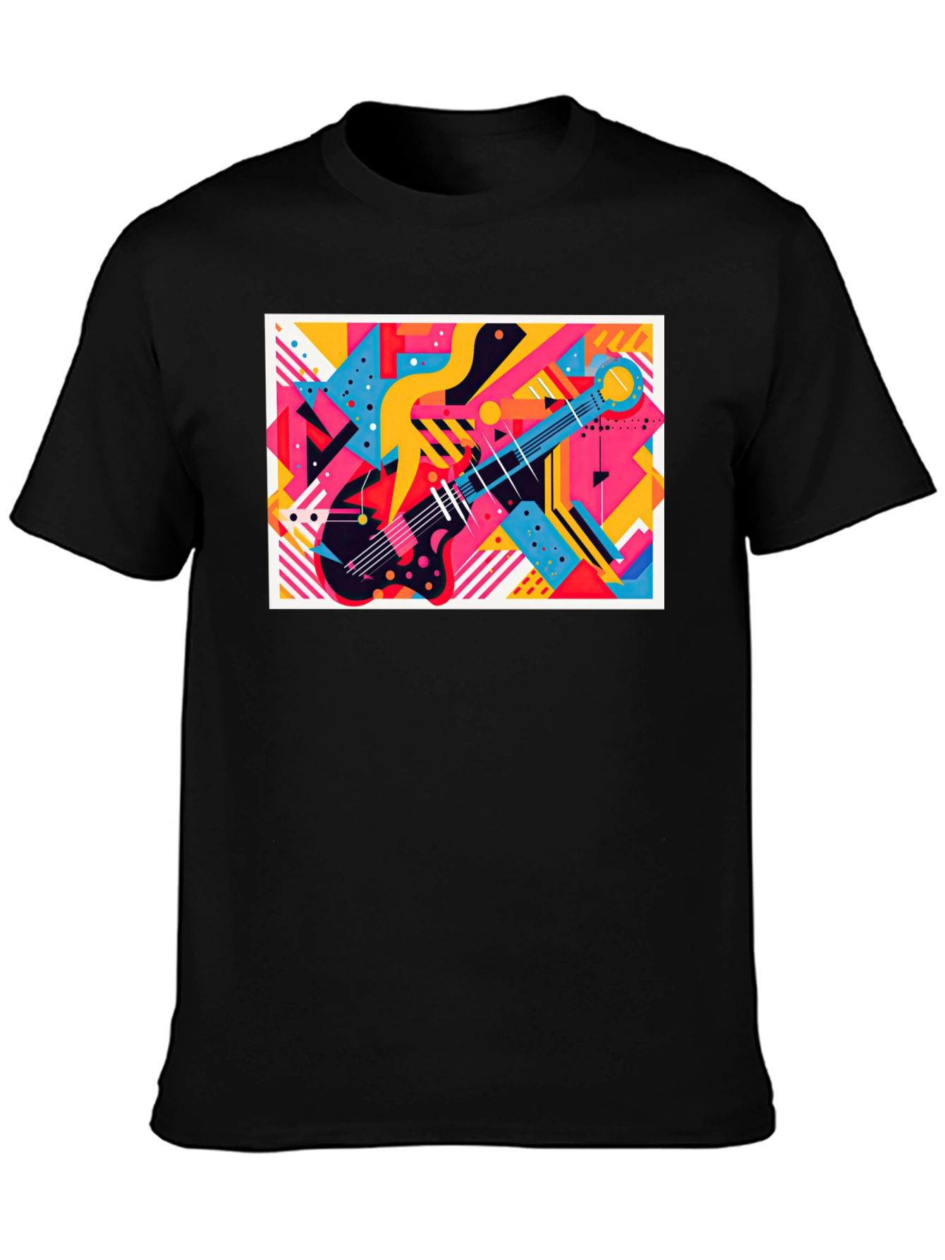 Abstract Guitar Graphic Tee - Modern Art T-Shirt