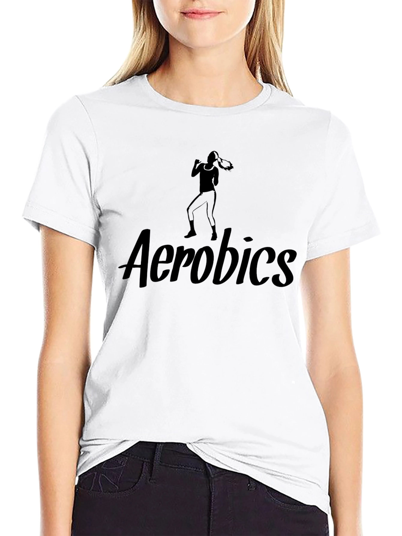 Aerobics Graphic Black T-Shirt