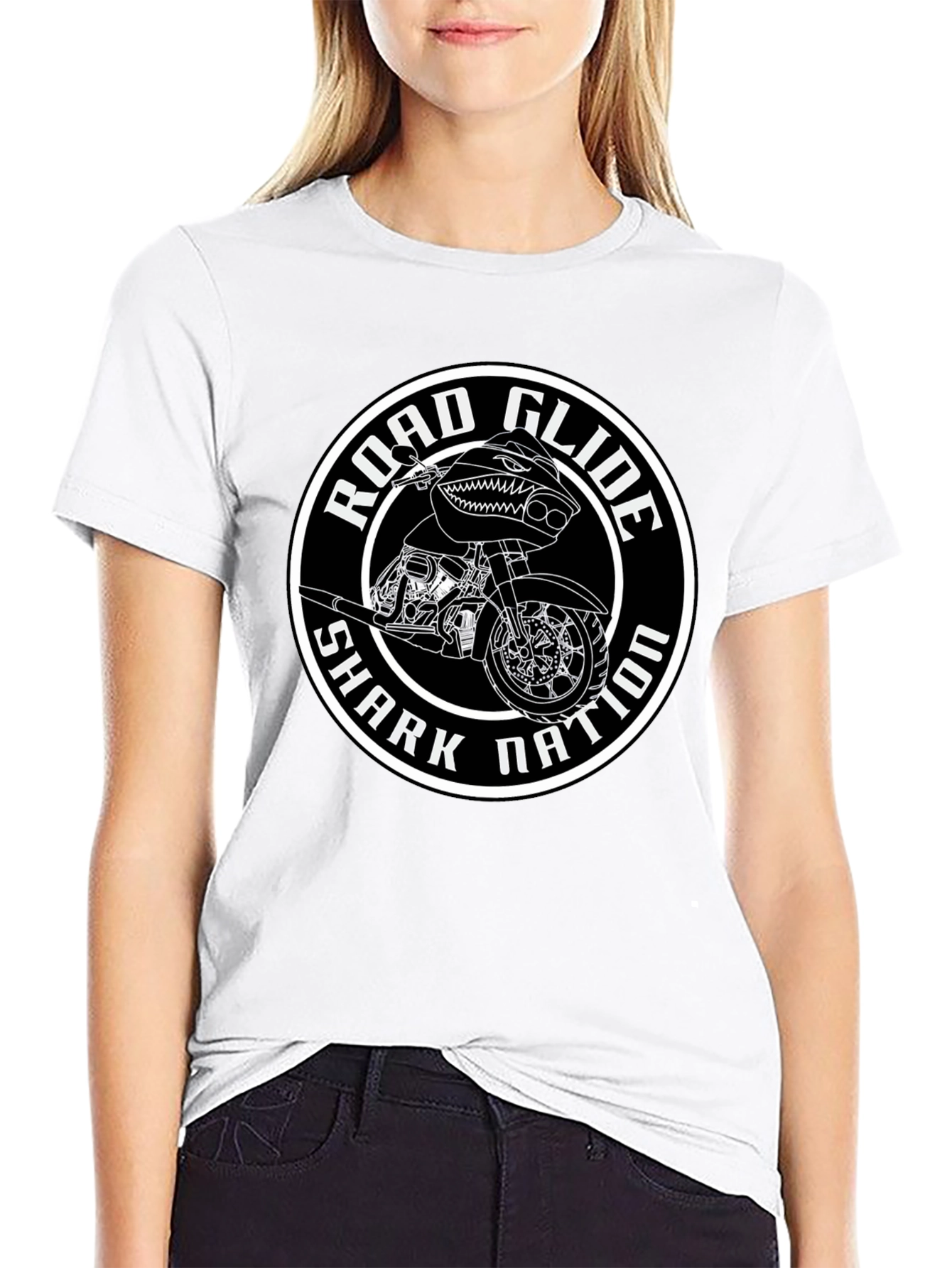 Road Glide Shark Nation Black T-Shirt