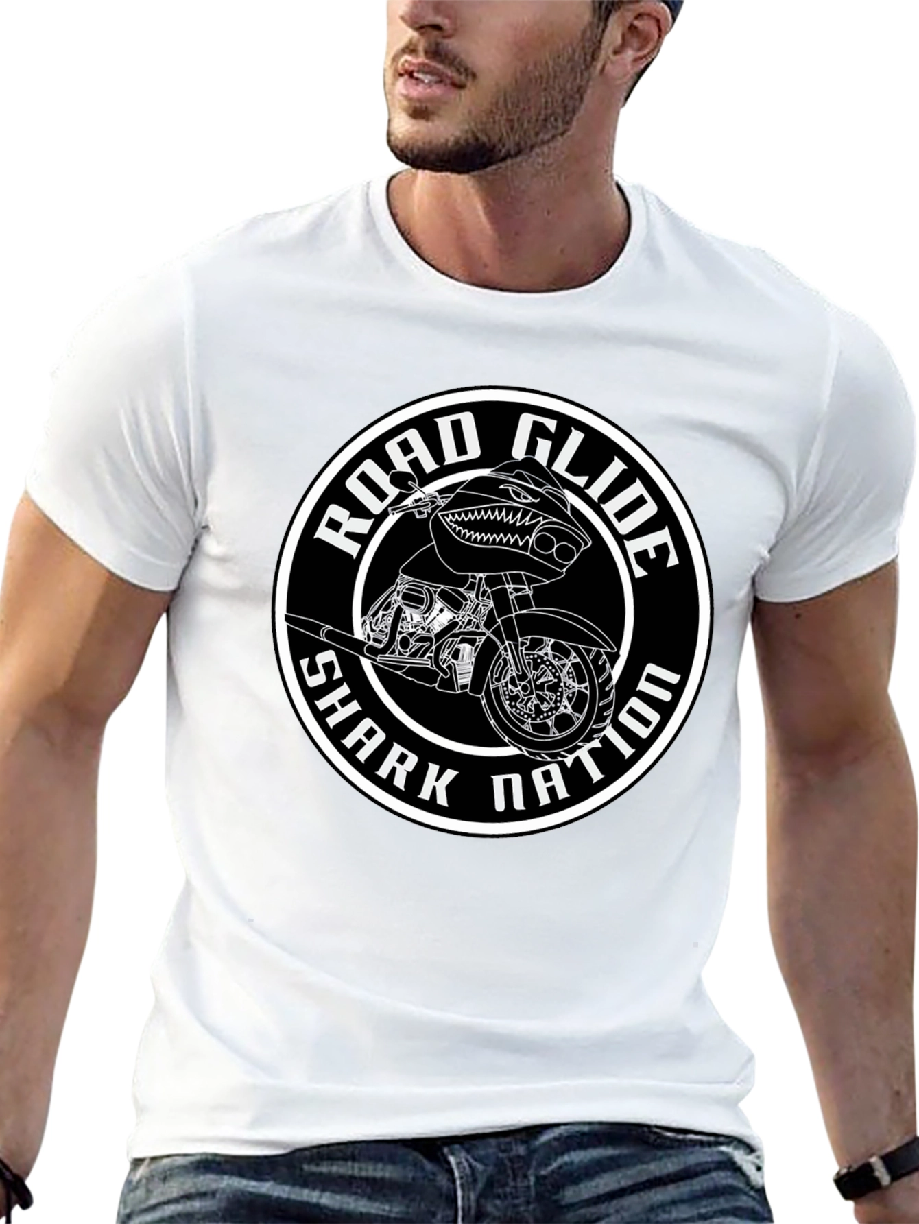 Road Glide Shark Nation Black T-Shirt