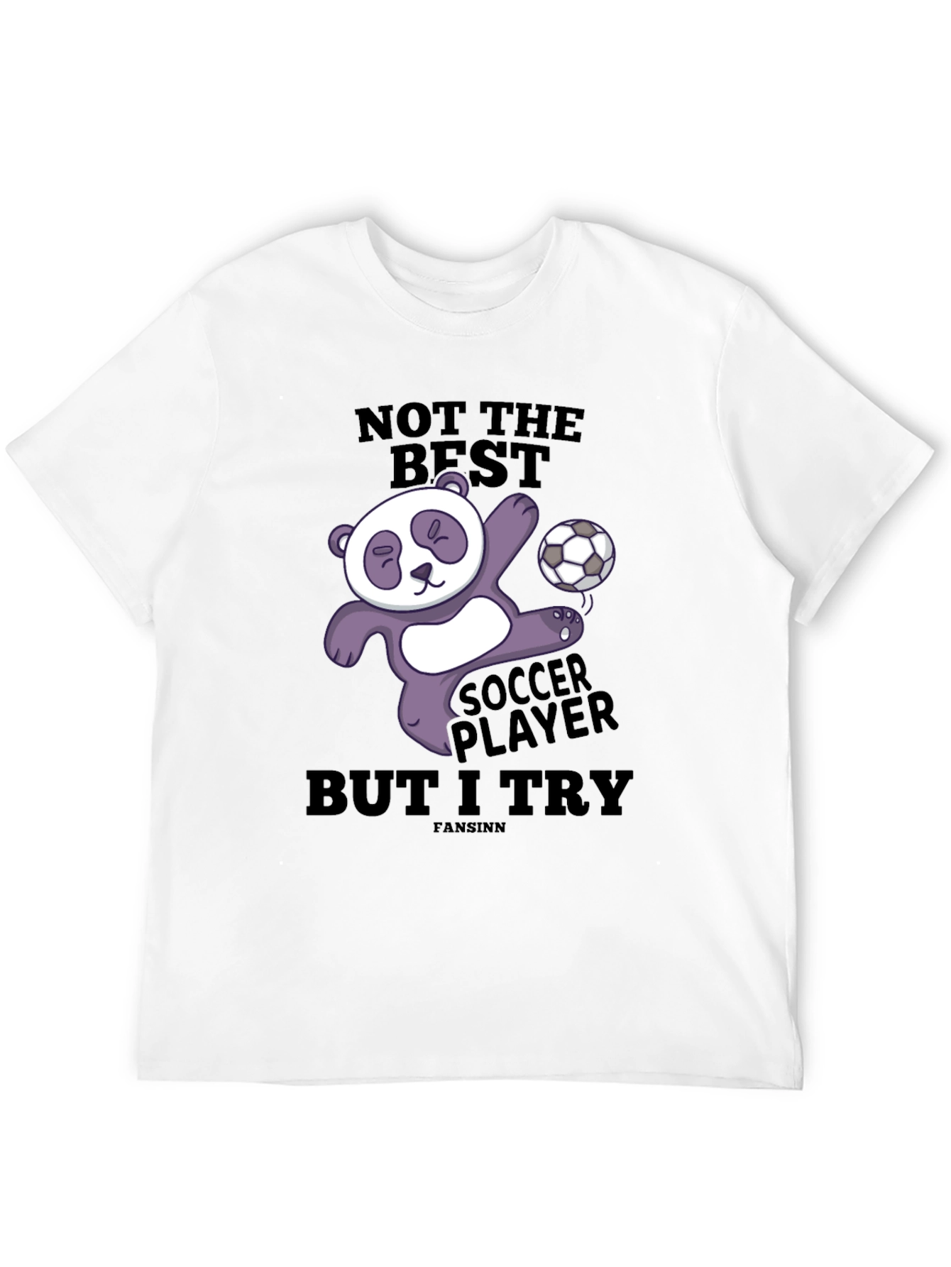 Funny Panda Soccer Player Graphic T-Shirt
