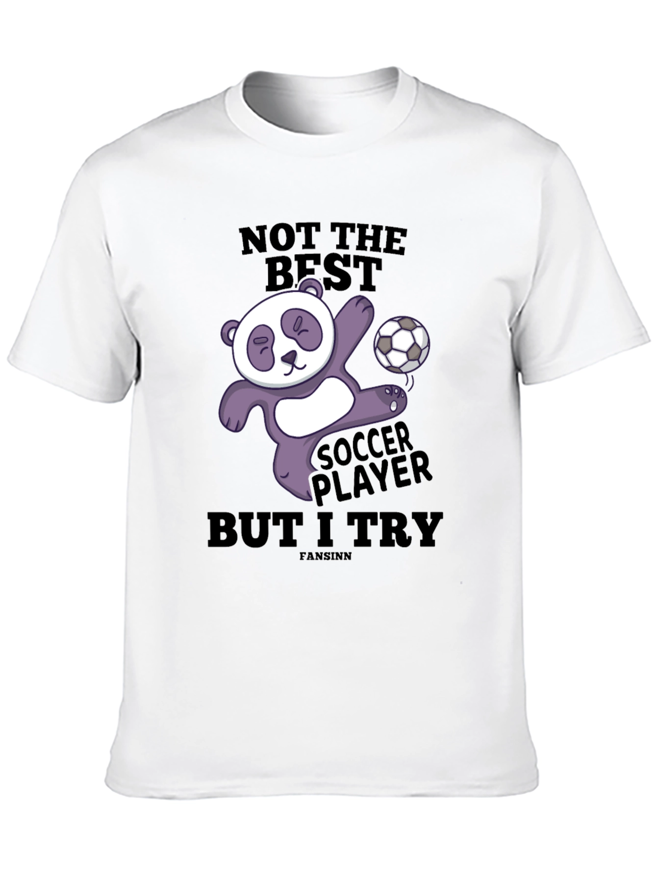 Funny Panda Soccer Player Graphic T-Shirt