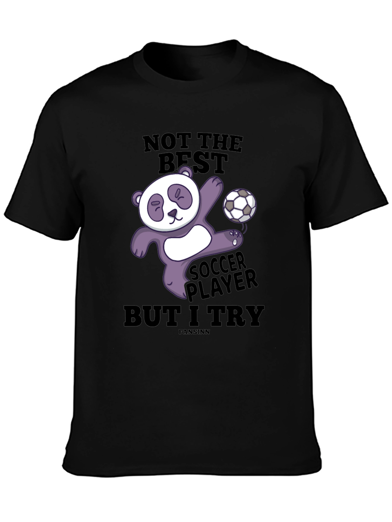 Funny Panda Soccer Player Graphic T-Shirt