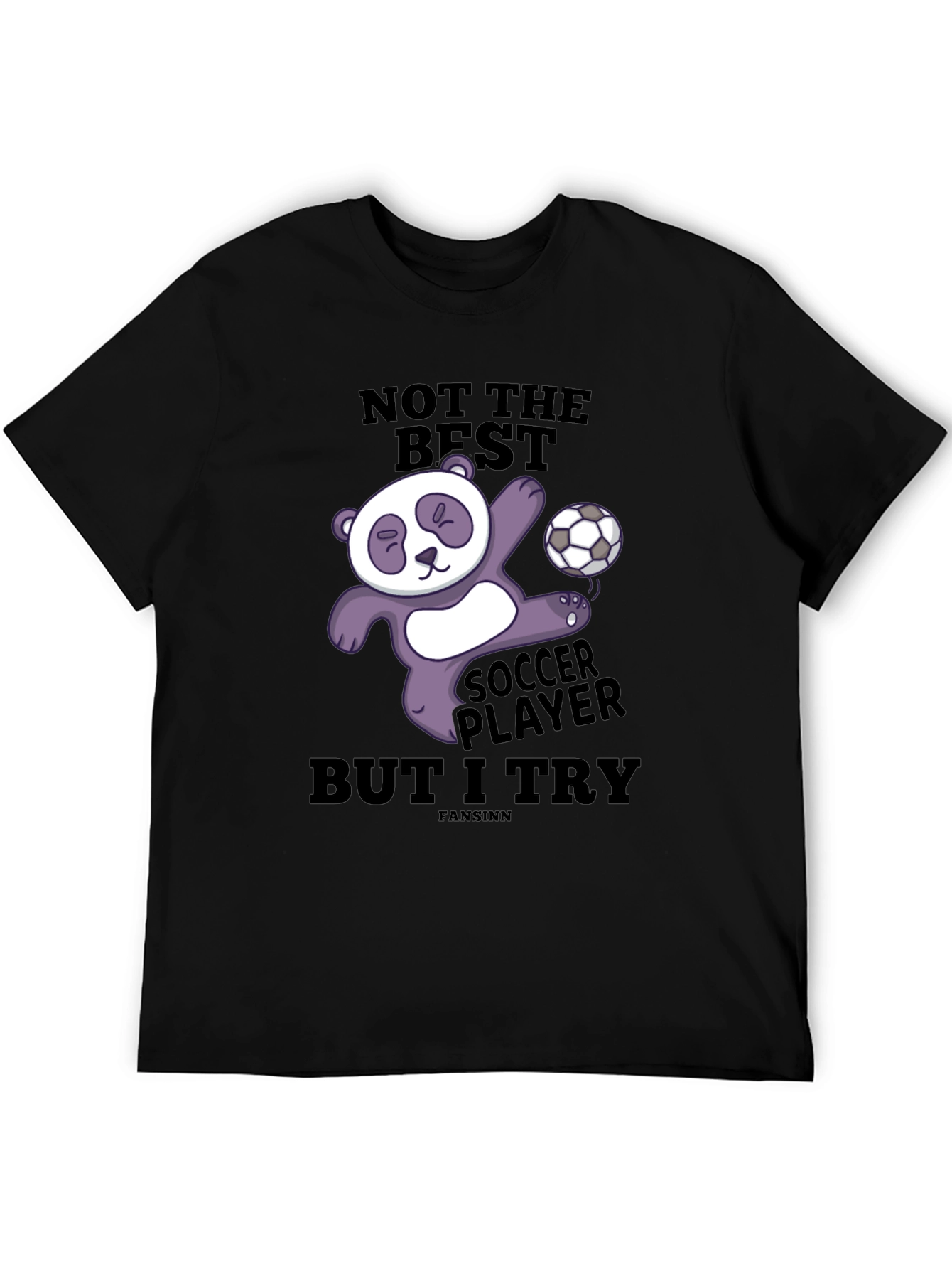Funny Panda Soccer Player Graphic T-Shirt