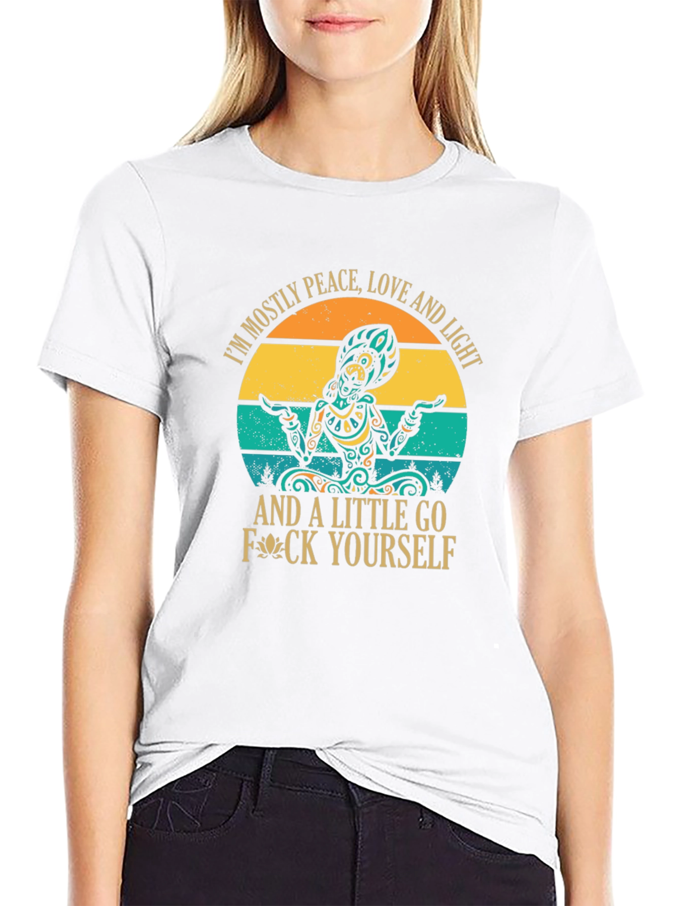 Peace Love Light T-Shirt - Funny Sarcastic Meditation Tee