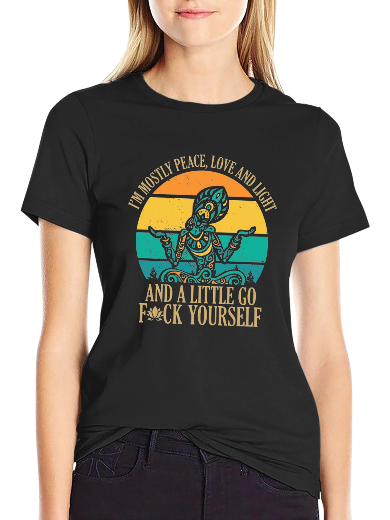 Peace Love Light T-Shirt - Funny Sarcastic Meditation Tee