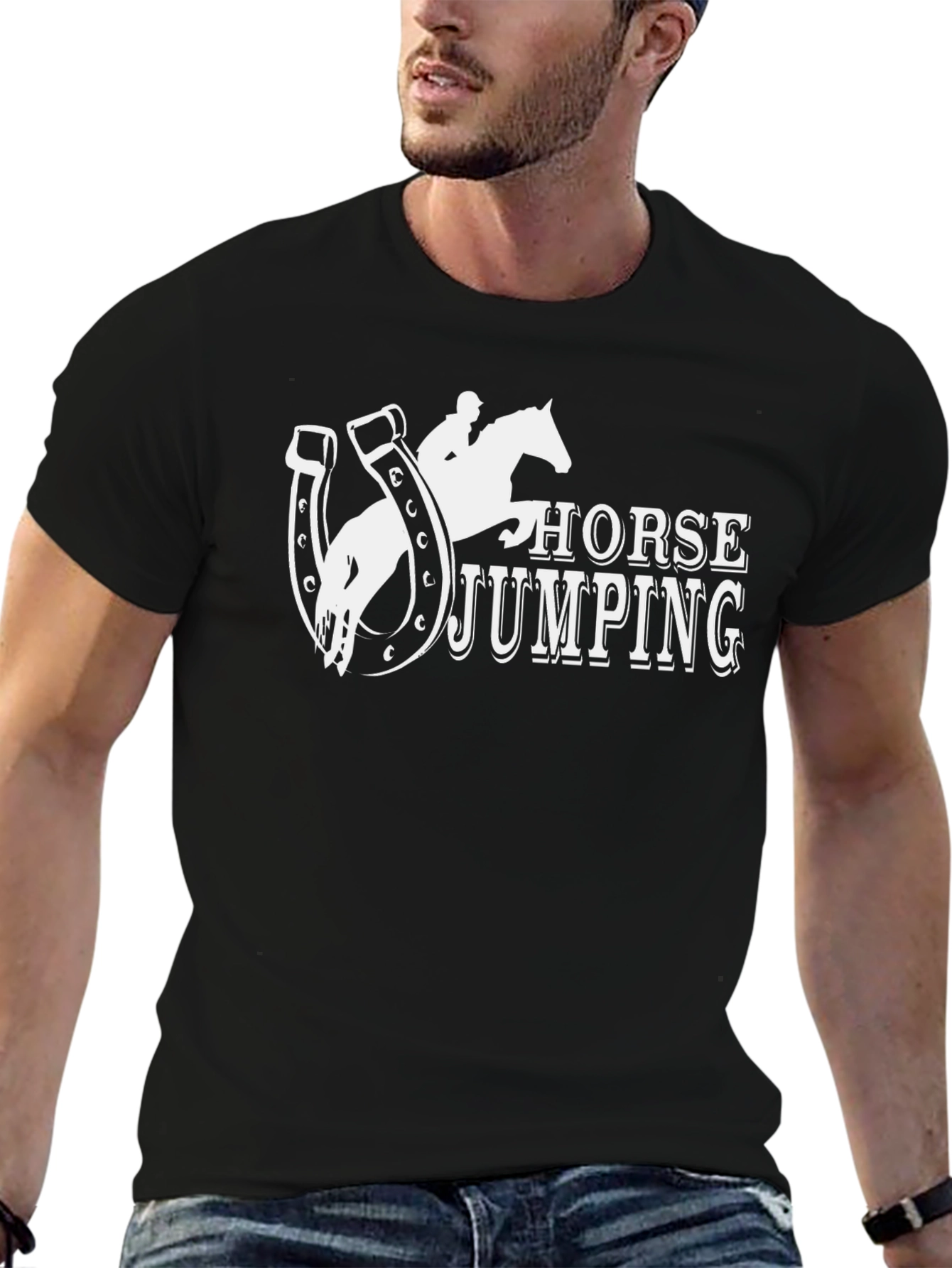 Horse Jumping Graphic Tee - Equestrian Style