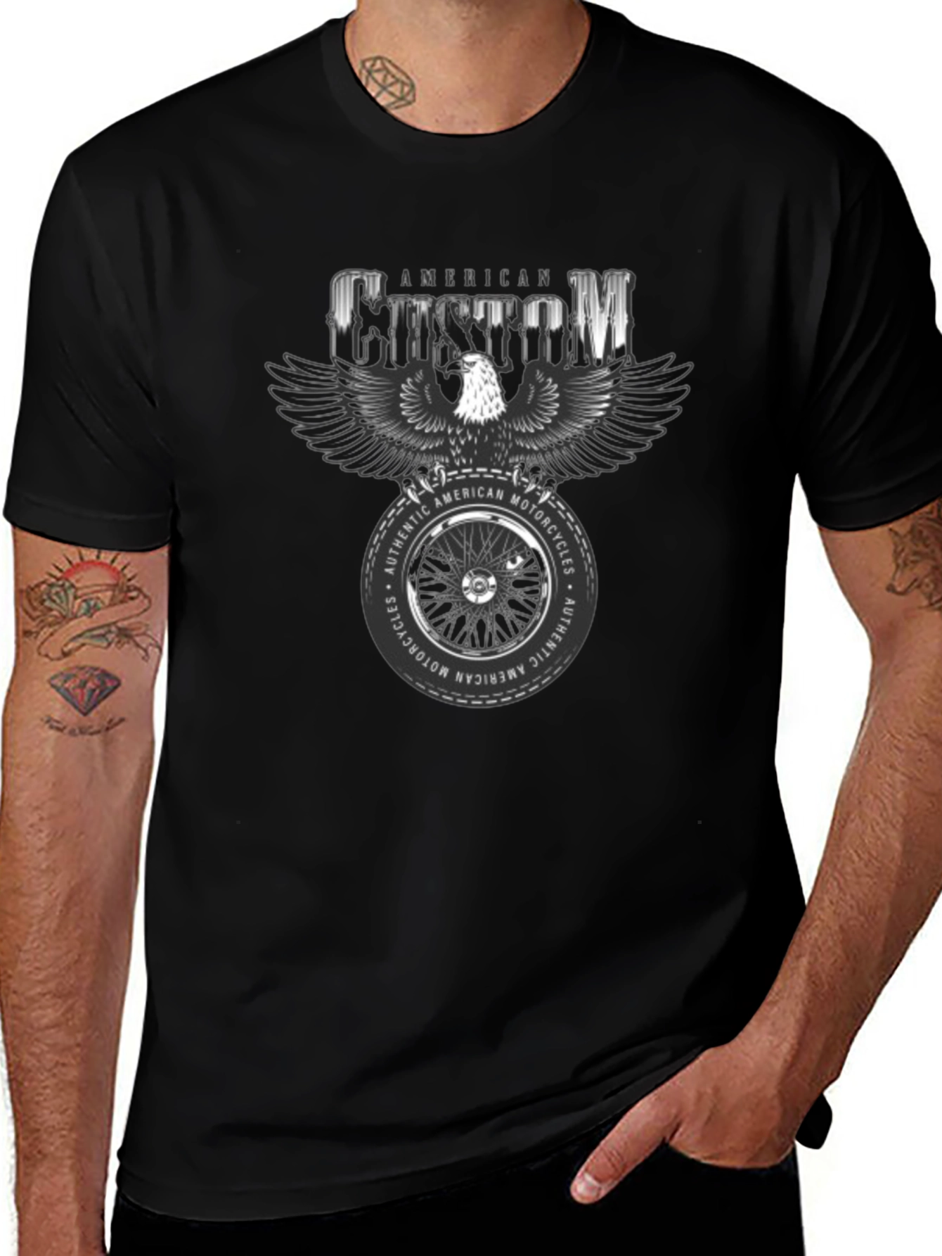American Custom Motorcycle Graphic T-Shirt