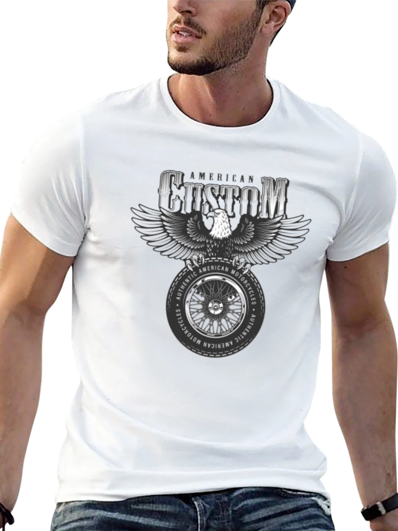 American Custom Motorcycle Graphic T-Shirt