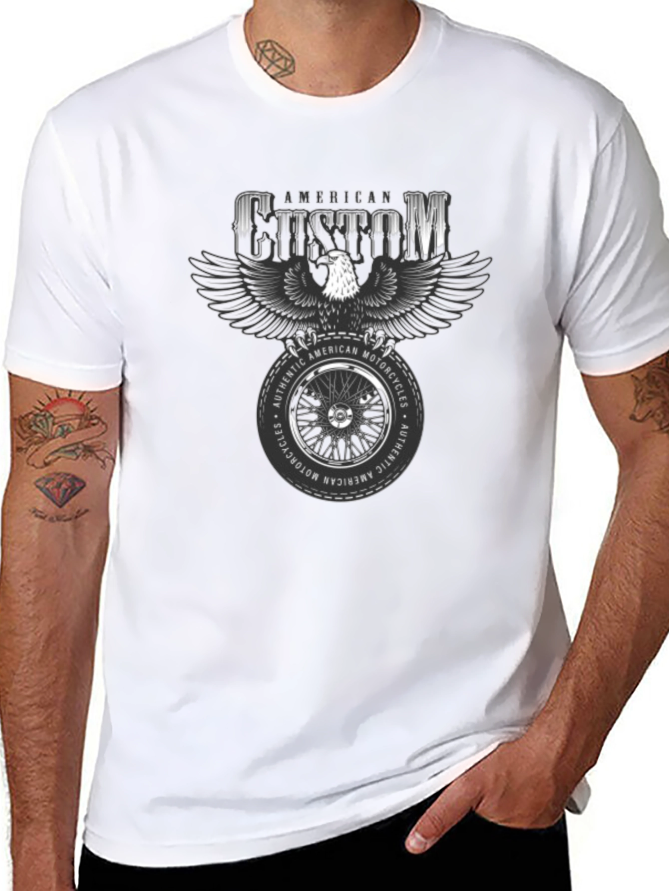 American Custom Motorcycle Graphic T-Shirt