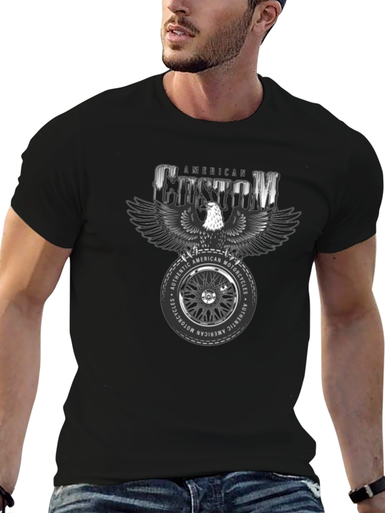 American Custom Motorcycle Graphic T-Shirt