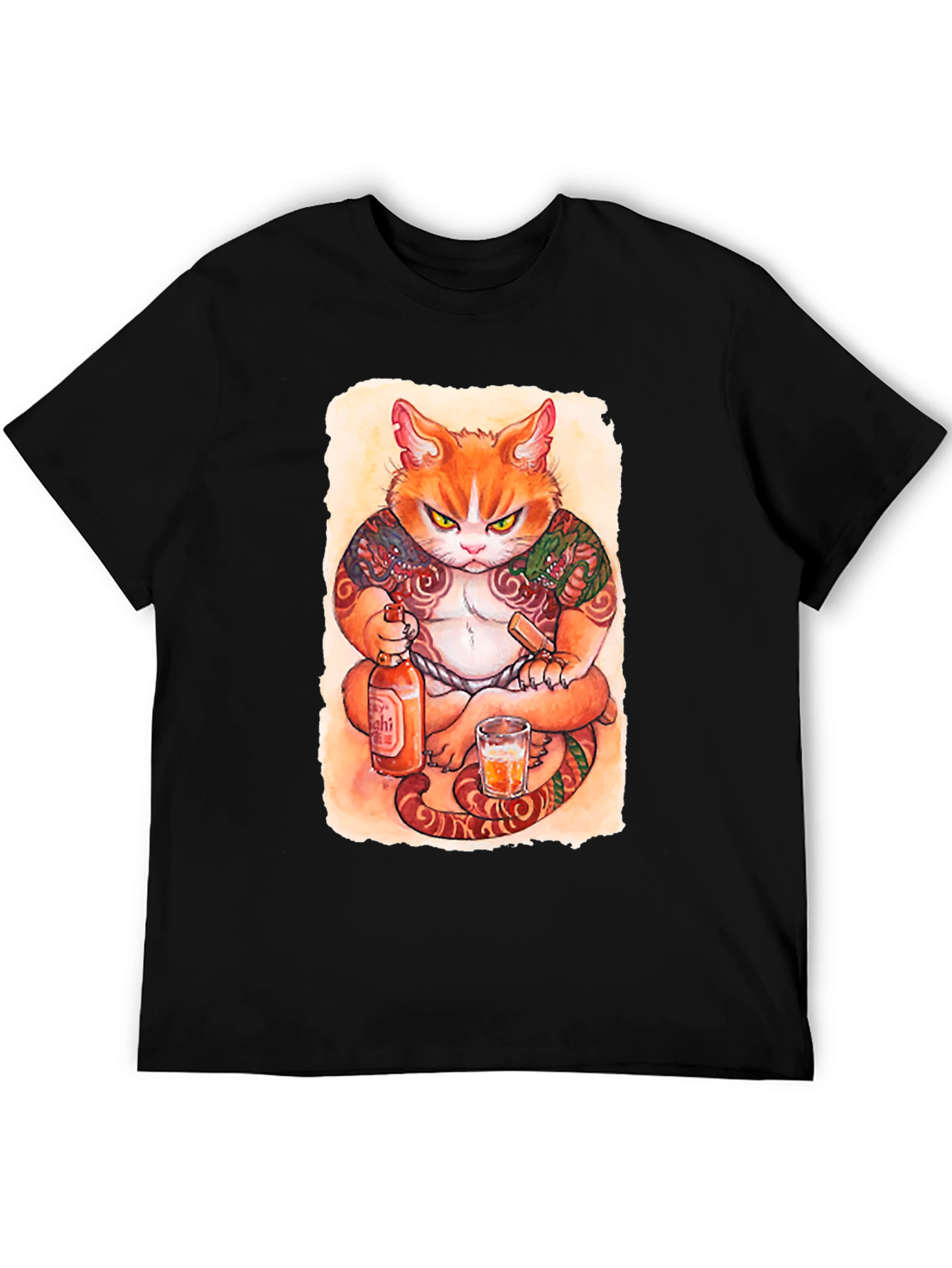 Tattooed Cat T-Shirt - Unique Graphic Tee