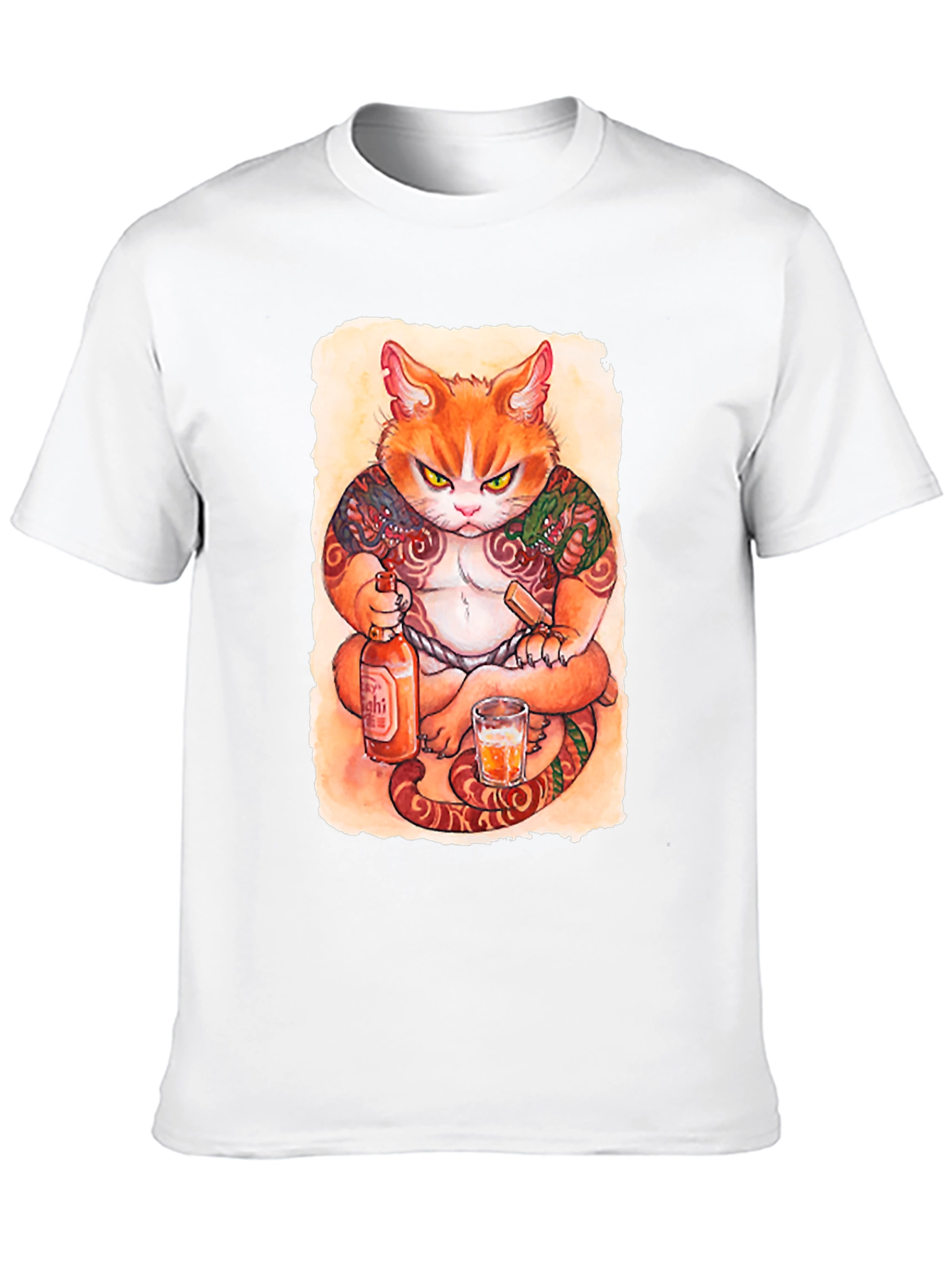 Tattooed Cat T-Shirt - Unique Graphic Tee