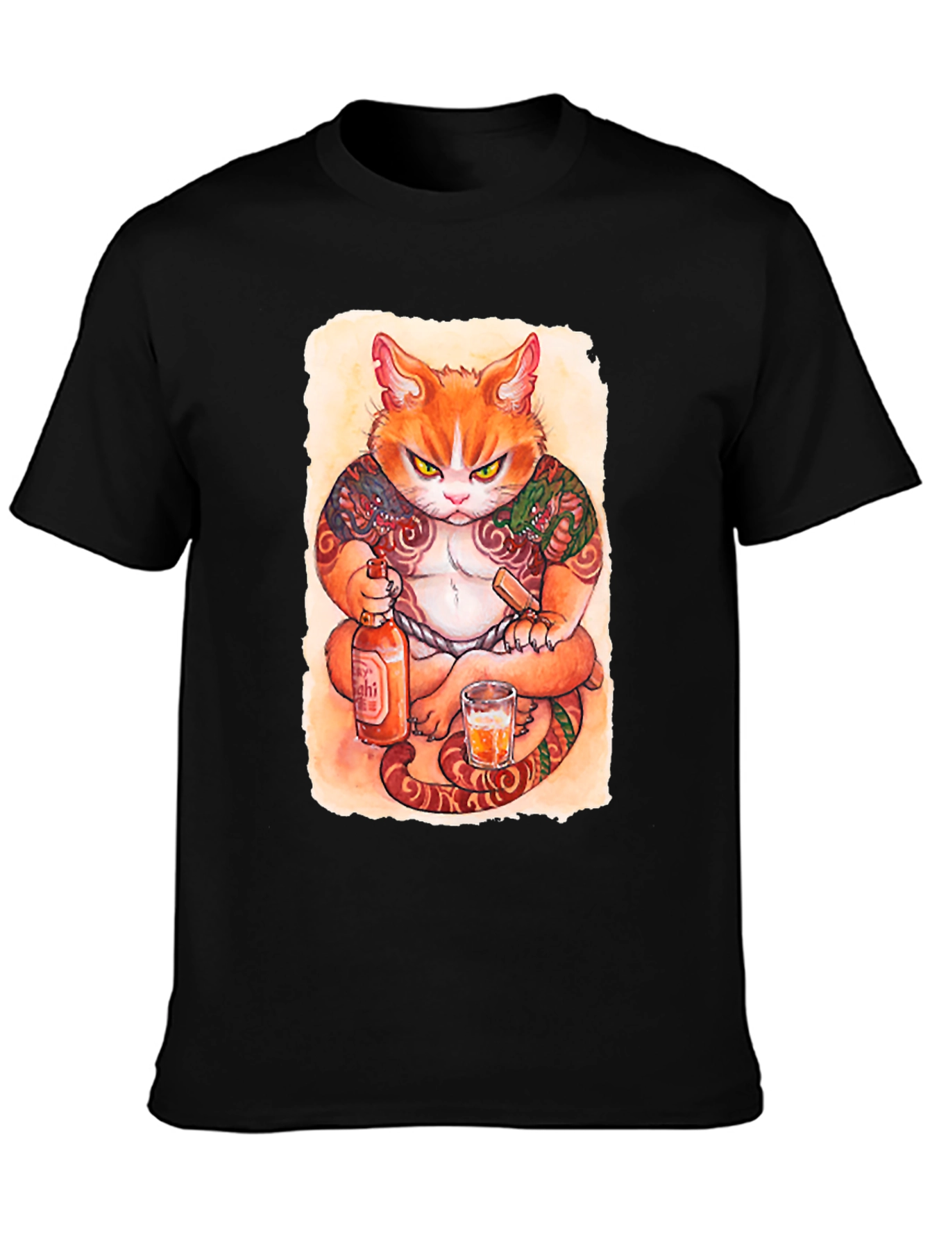 Tattooed Cat T-Shirt - Unique Graphic Tee