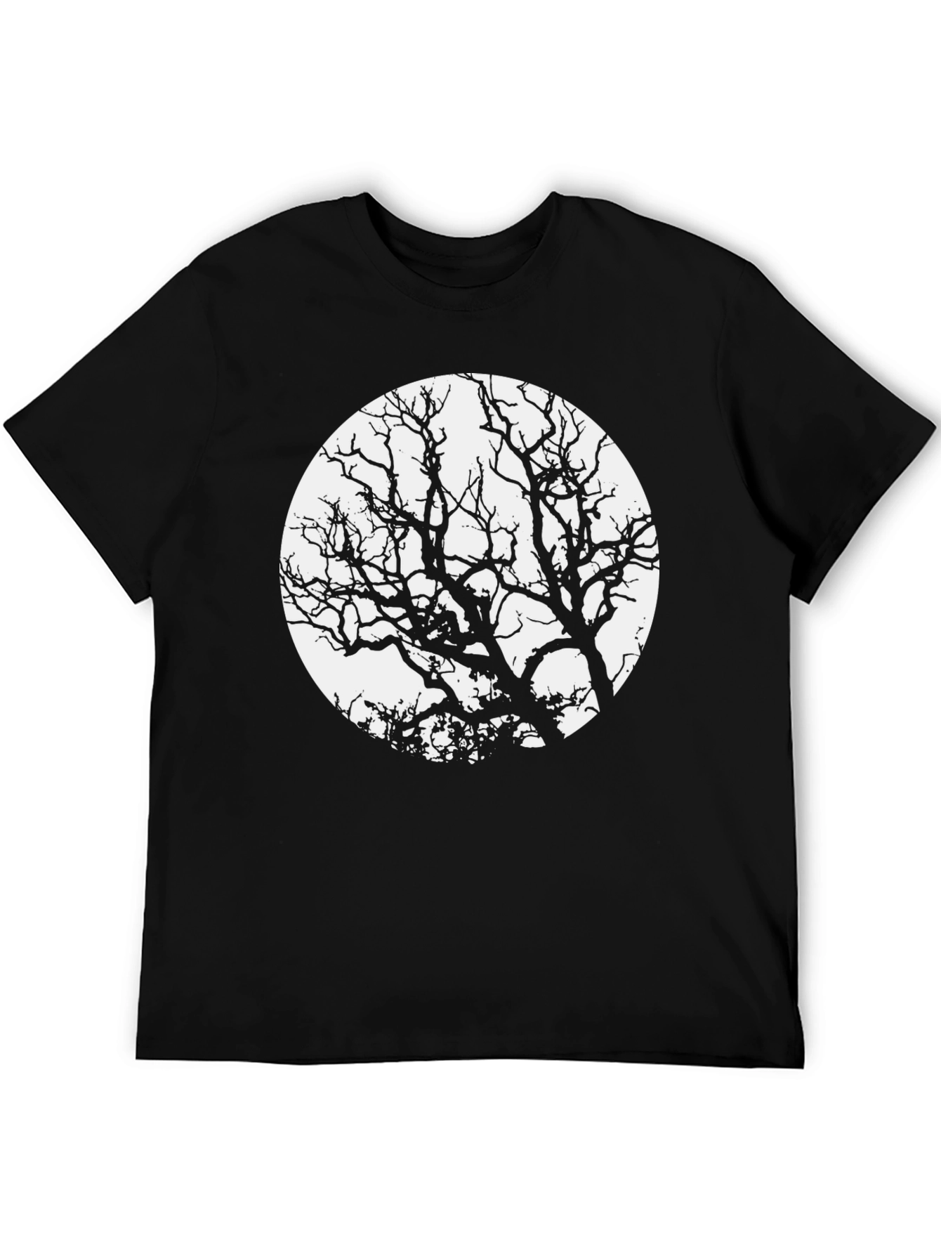 Tree Silhouette Graphic Tee - Black
