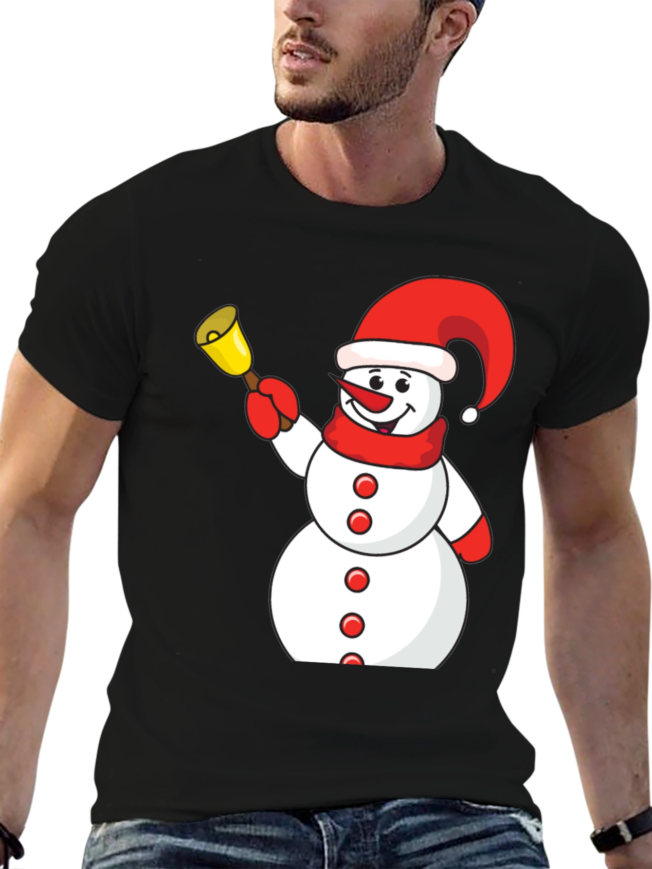 Festive Snowman Graphic Tee - Holiday Fun