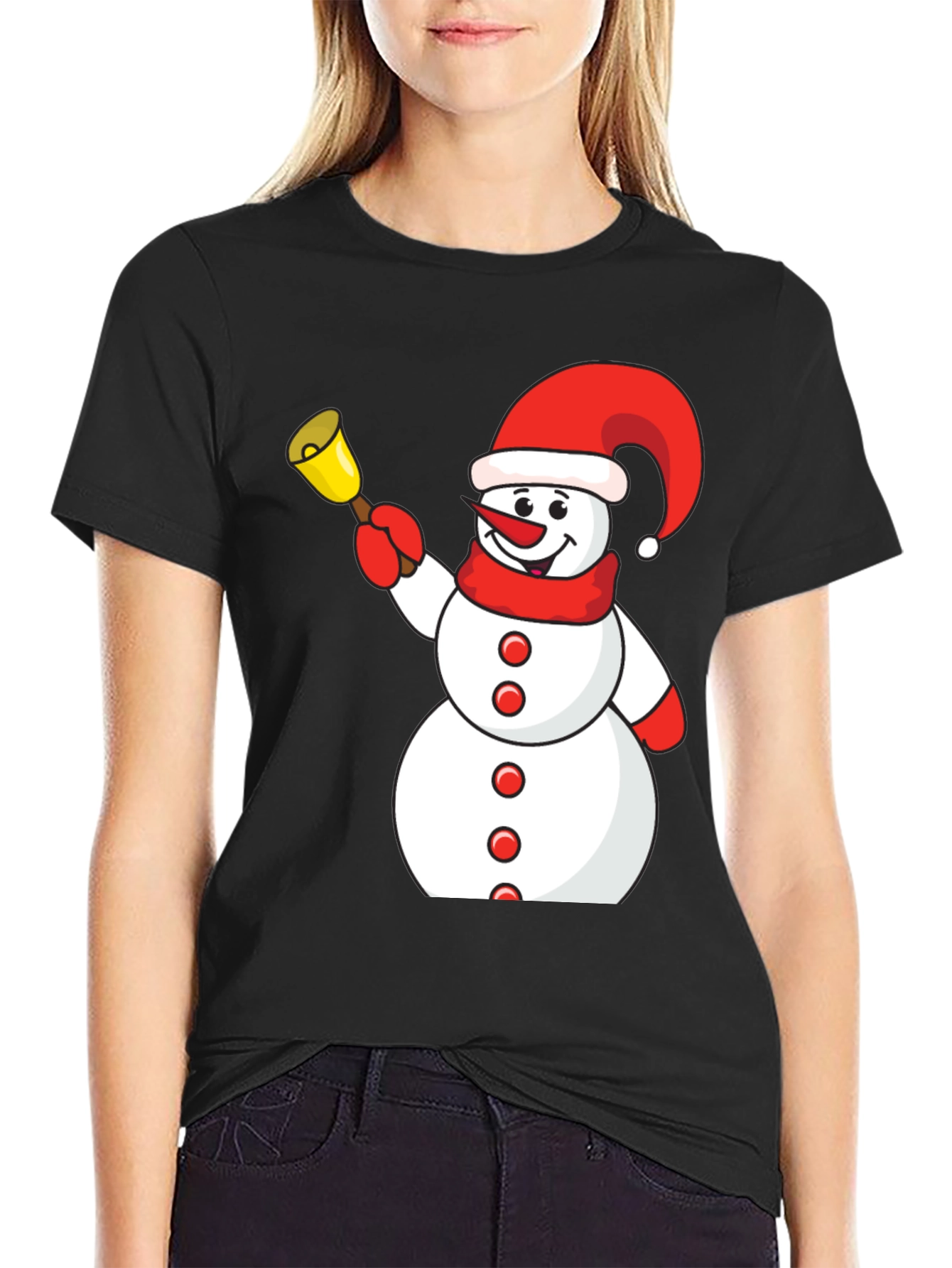 Festive Snowman Graphic Tee - Holiday Fun