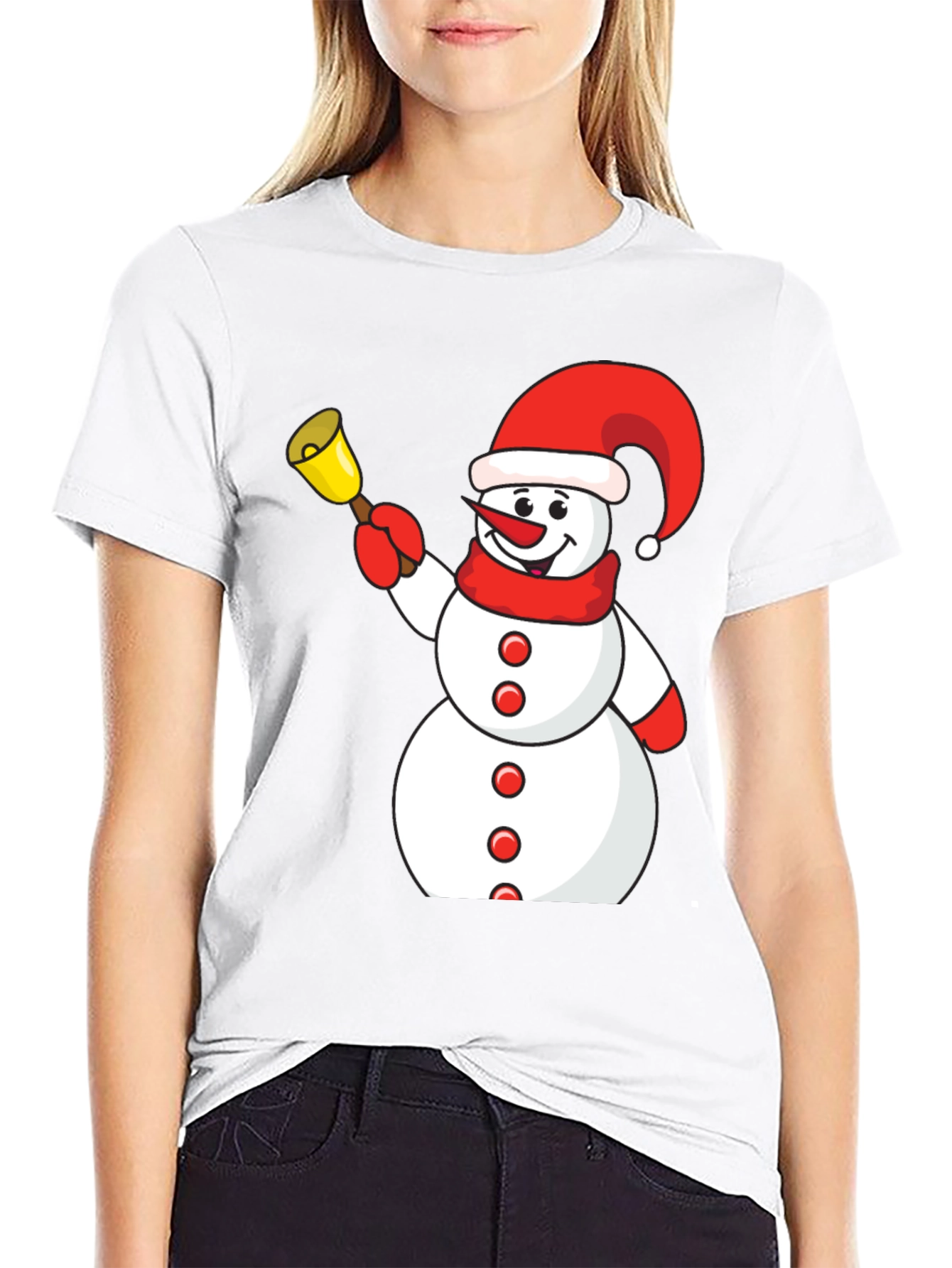 Festive Snowman Graphic Tee - Holiday Fun