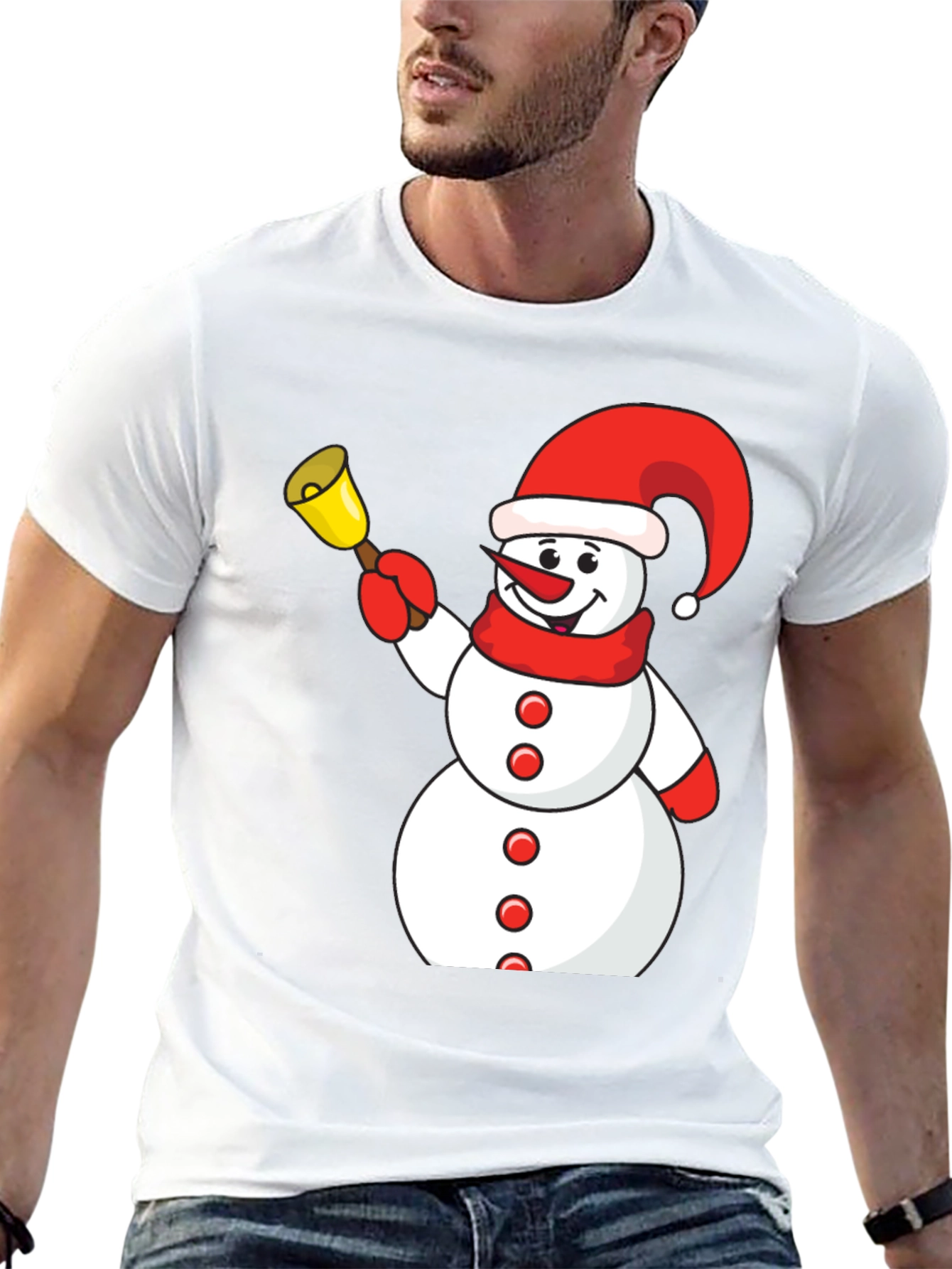 Festive Snowman Graphic Tee - Holiday Fun