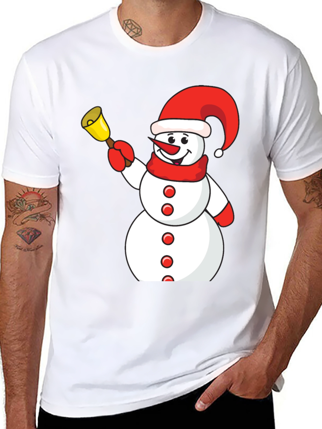 Festive Snowman Graphic Tee - Holiday Fun