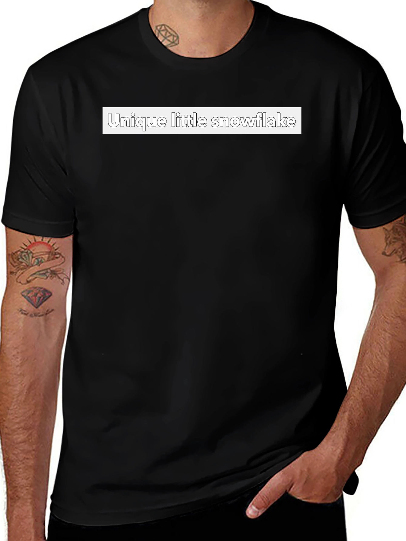 Unique Little Snowflake Black T-Shirt