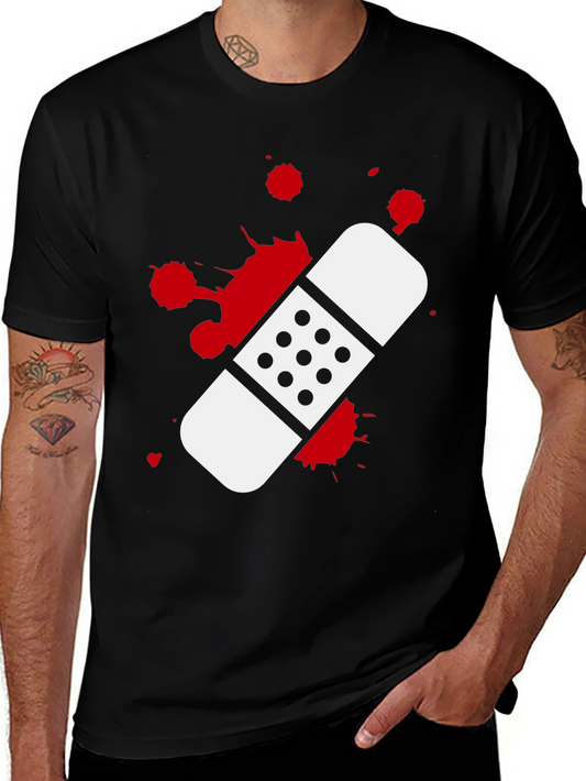 Bandage Graphic T-Shirt - Black Cotton Tee