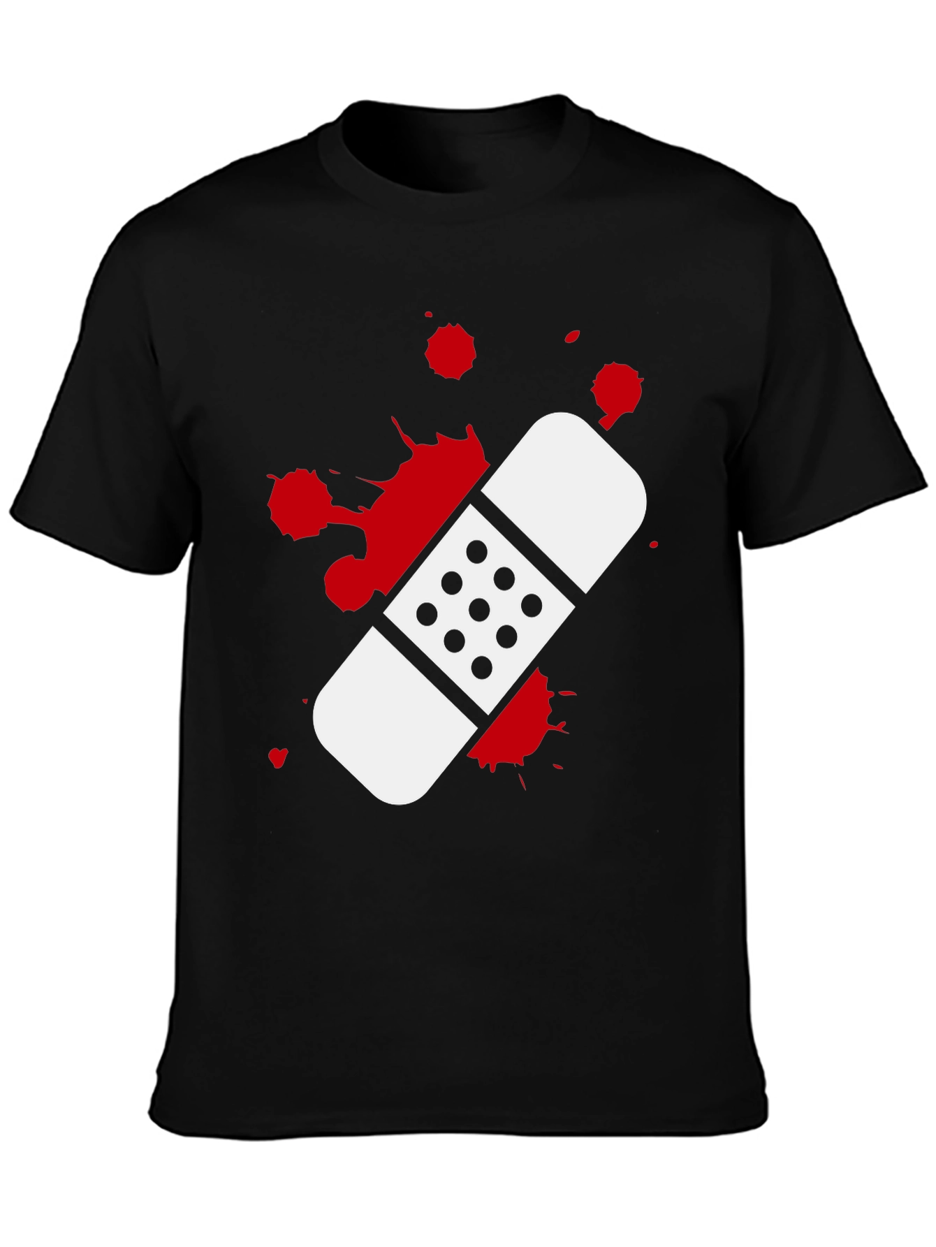 Bandage Graphic T-Shirt - Black Cotton Tee