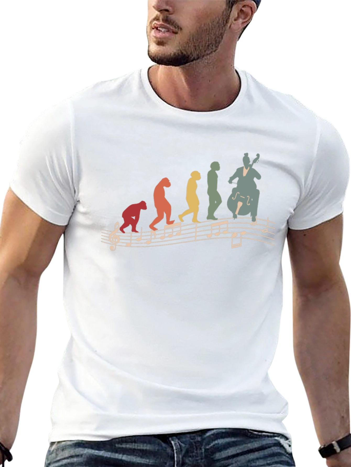 Evolution of Music Mens Black Graphic Tee