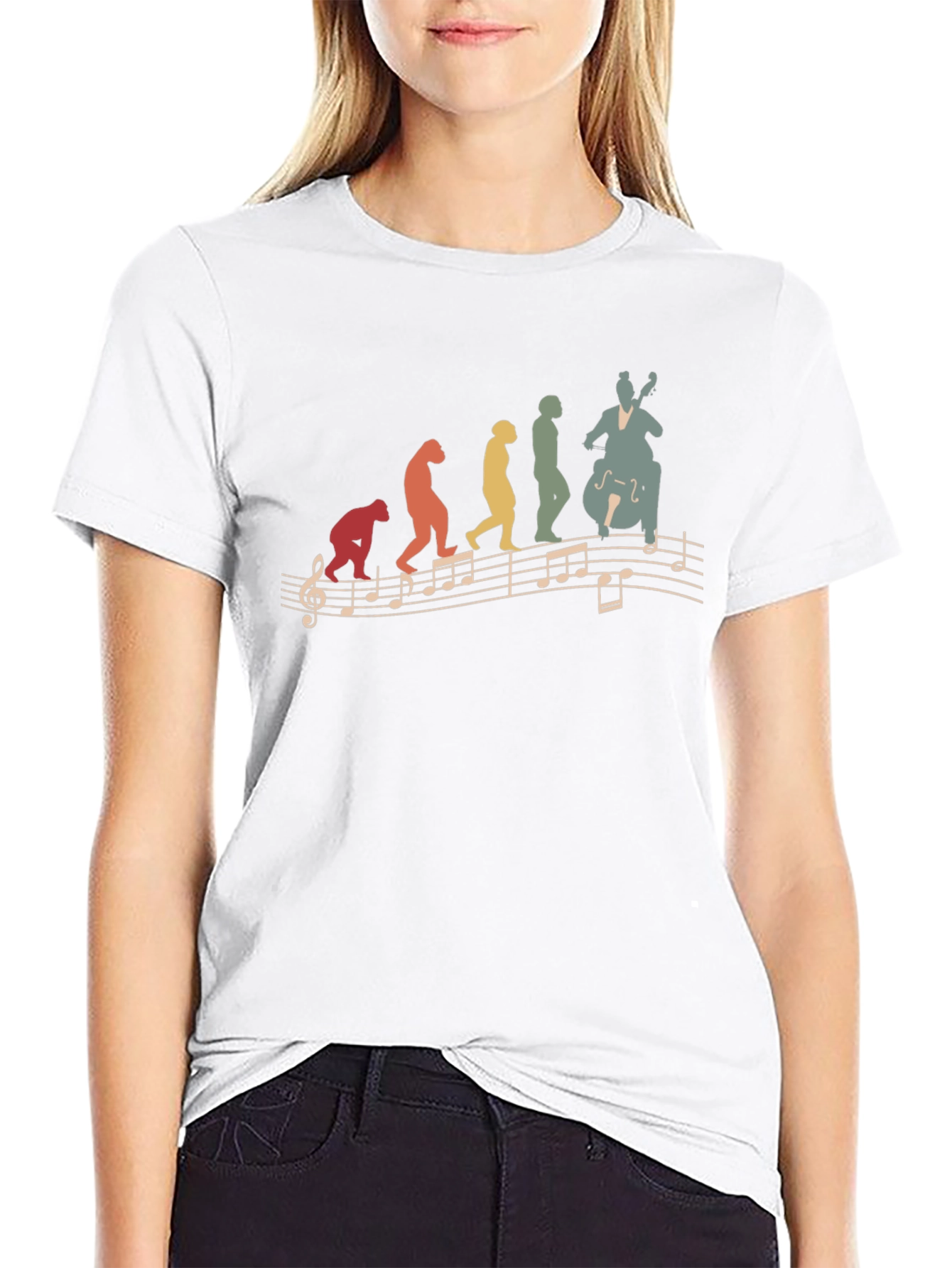 Evolution of Music Mens Black Graphic Tee
