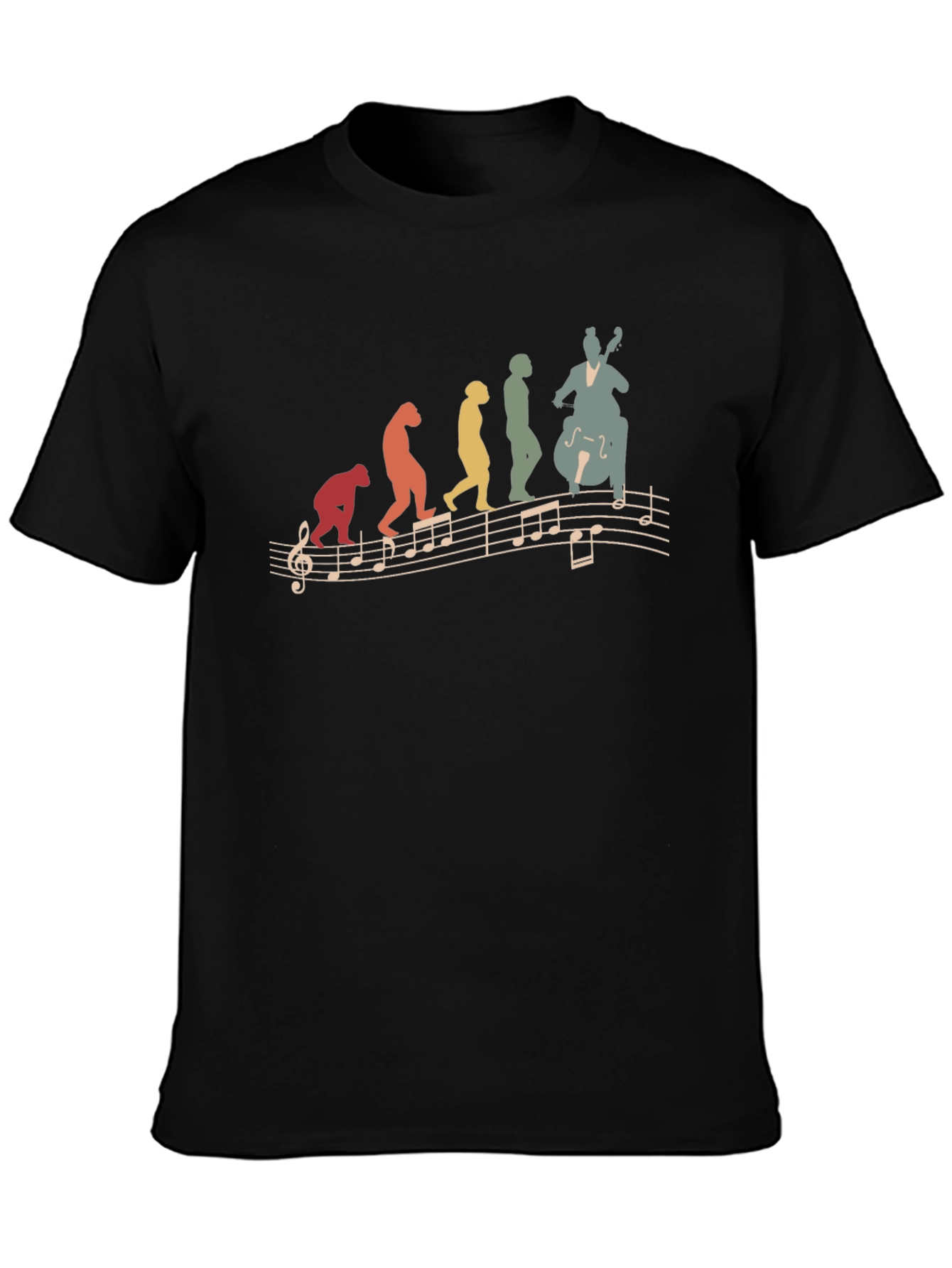 Evolution of Music Mens Black Graphic Tee
