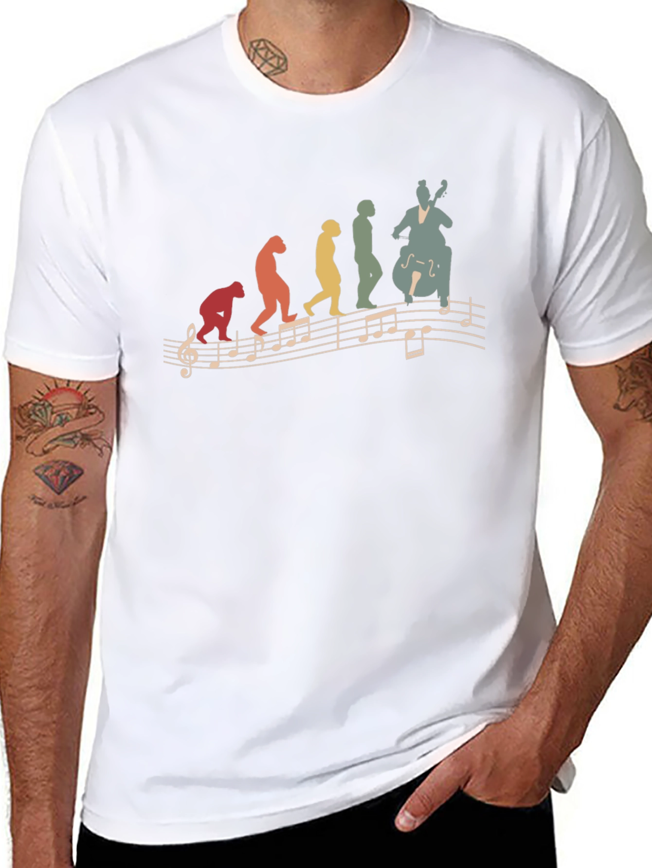 Evolution of Music Mens Black Graphic Tee
