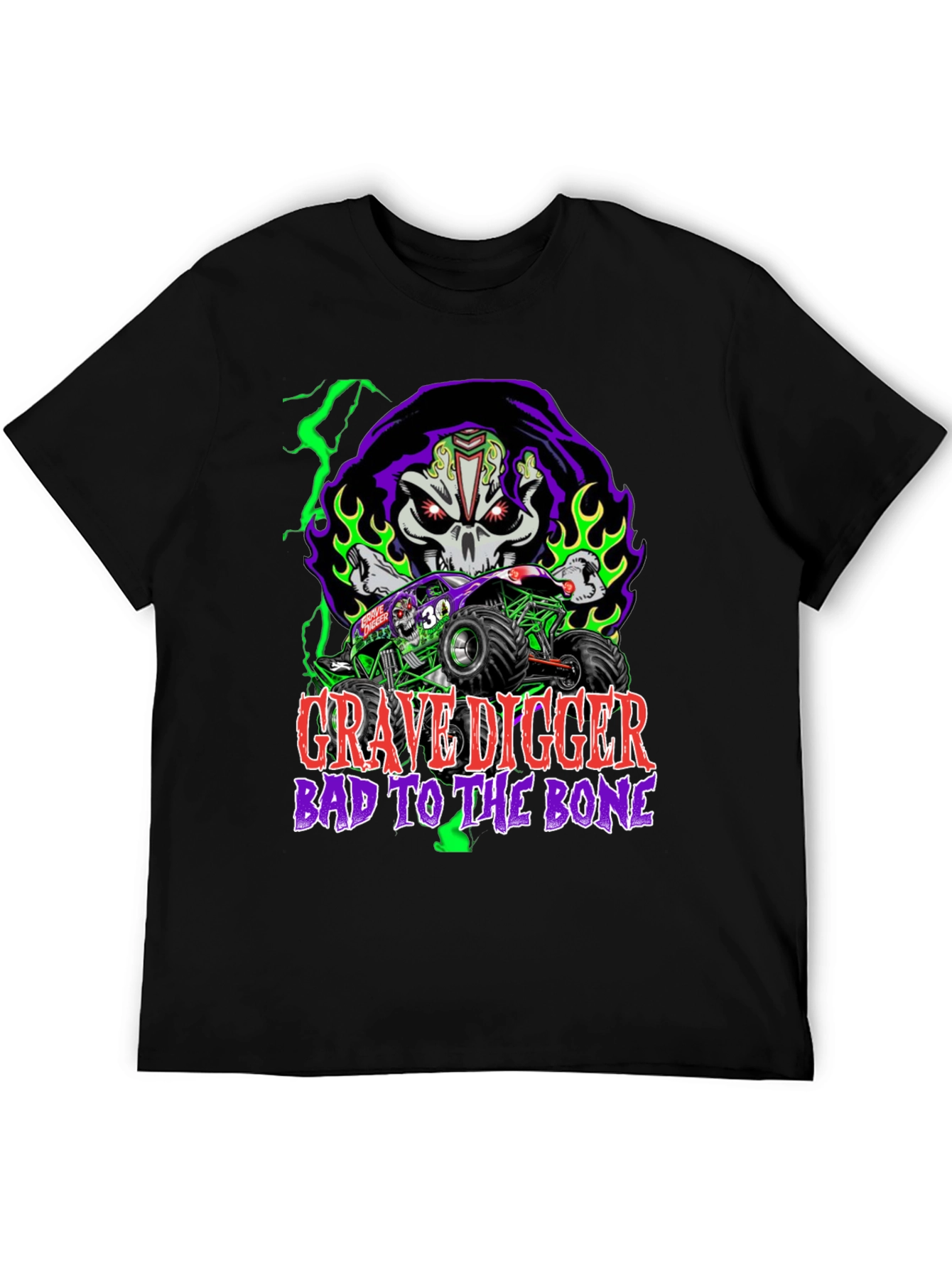 Grave Digger Monster Truck Graphic T-Shirt