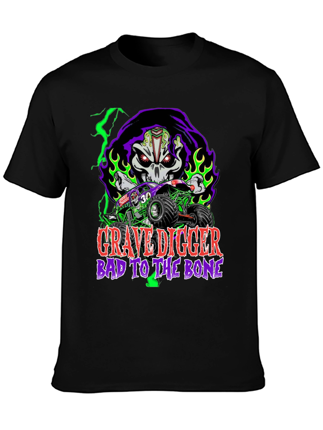 Grave Digger Monster Truck Graphic T-Shirt