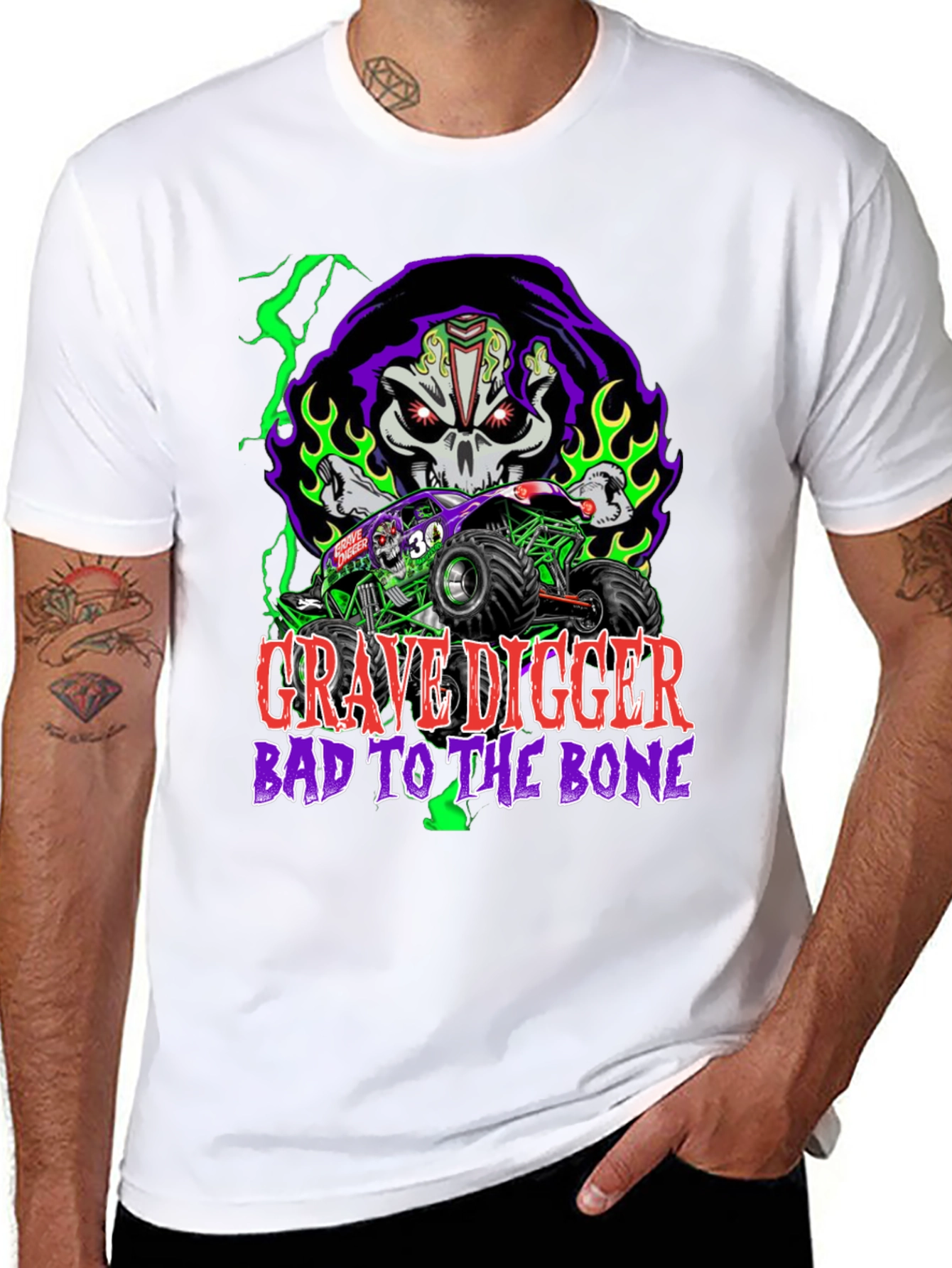 Grave Digger Monster Truck Graphic T-Shirt